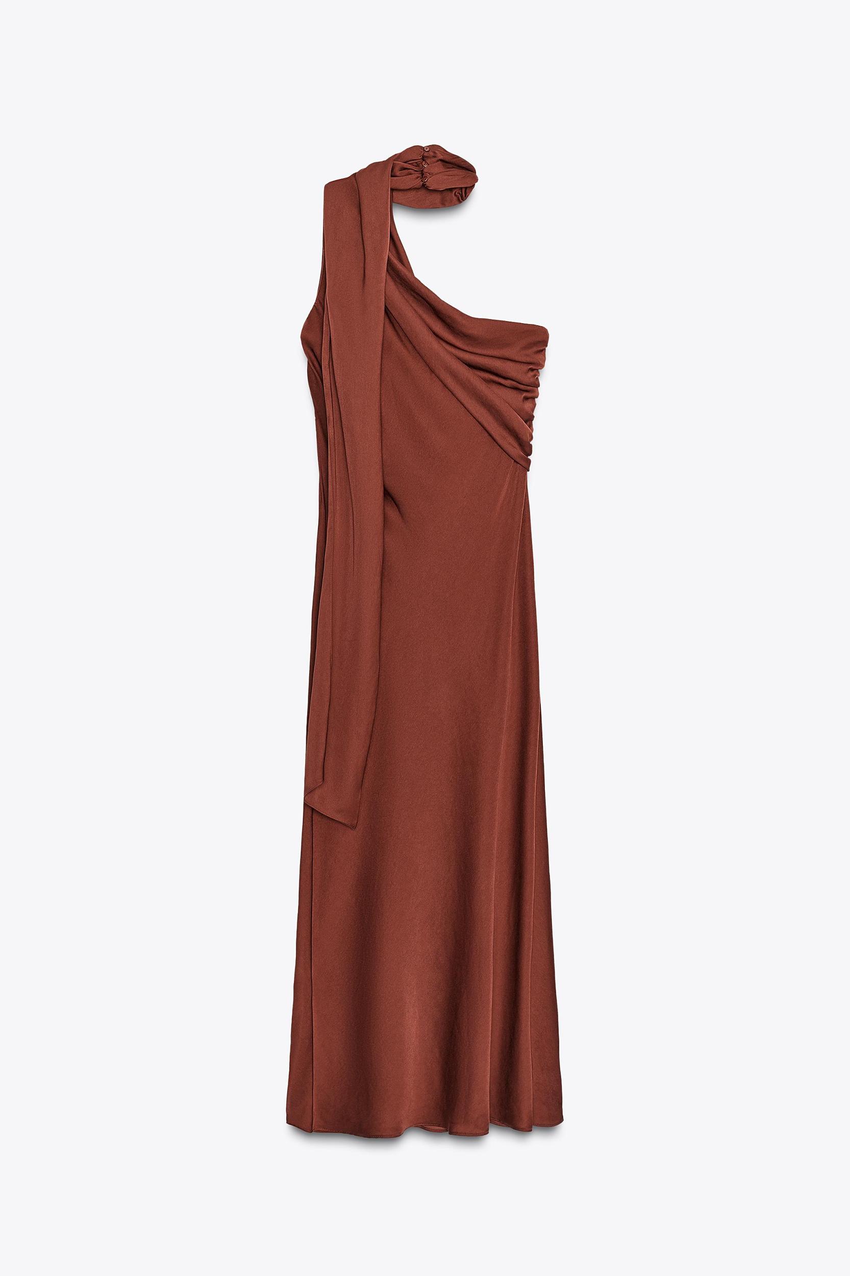 ASYMMETRIC SCARF MIDI DRESS Product Image
