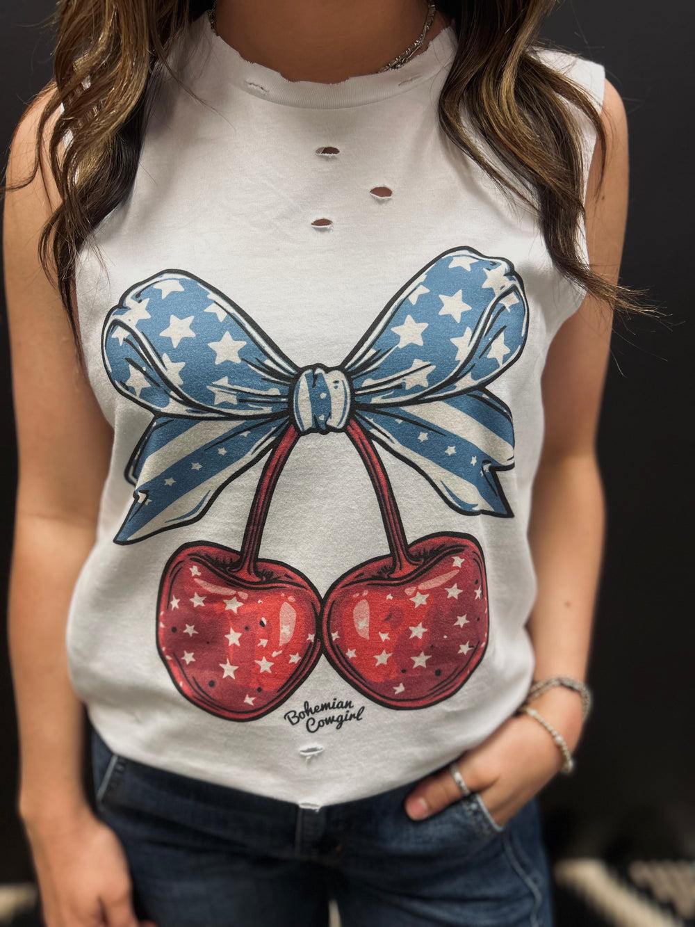 Americana Cherry Holy Tank Top Product Image