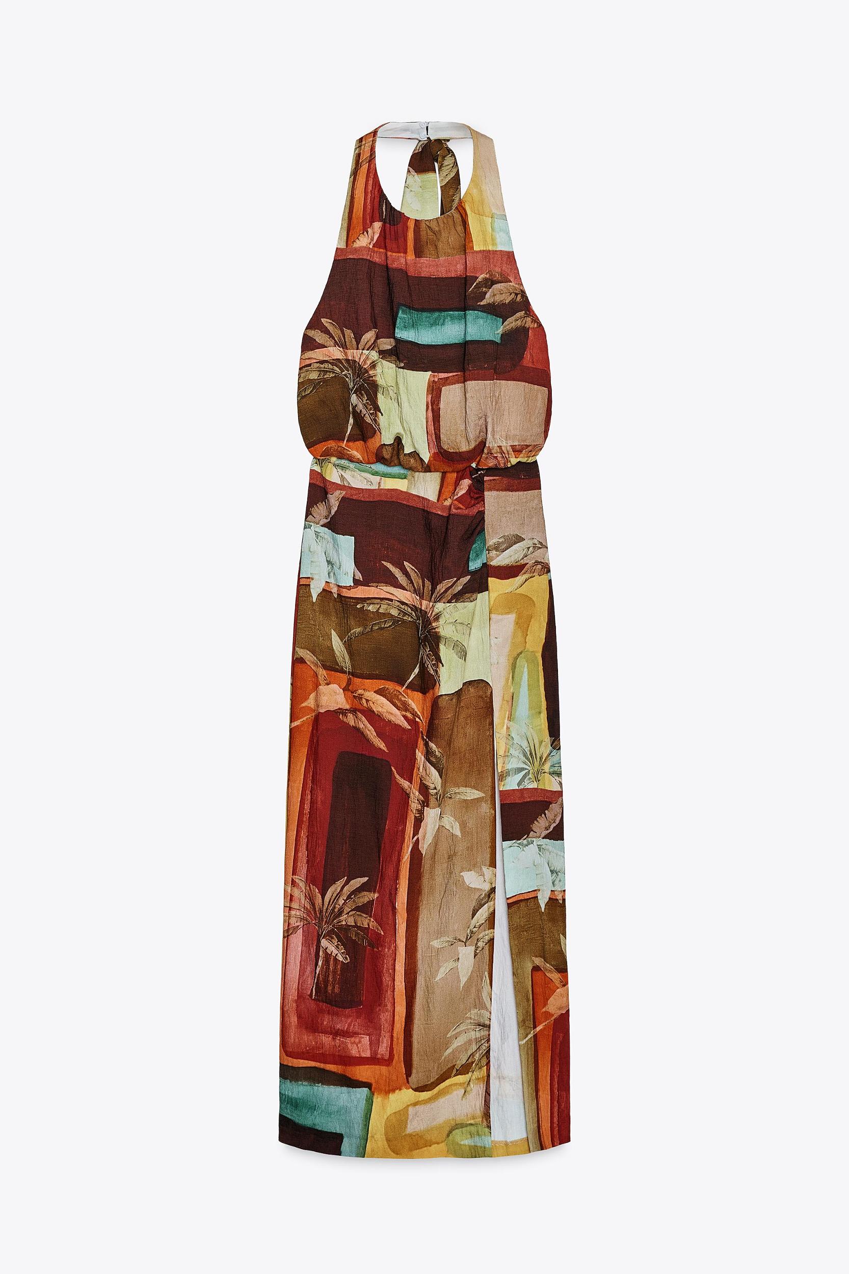 TROPICAL PRINT MIDI DRESS Product Image