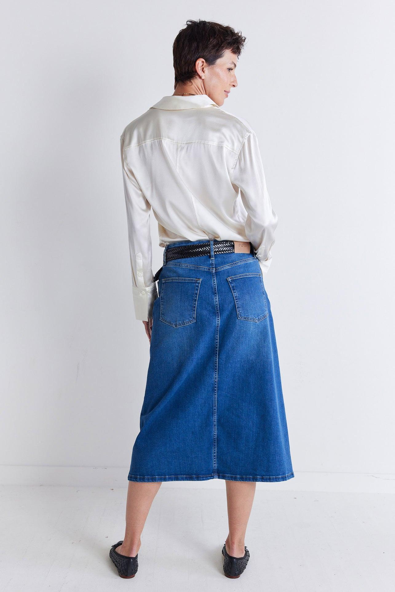 The 90's Denim Midi Skirt Product Image