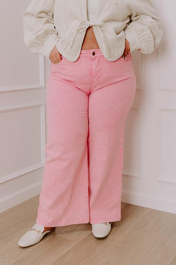 The Dex High Waist Straight Leg Jean In Pink Curves Product Image
