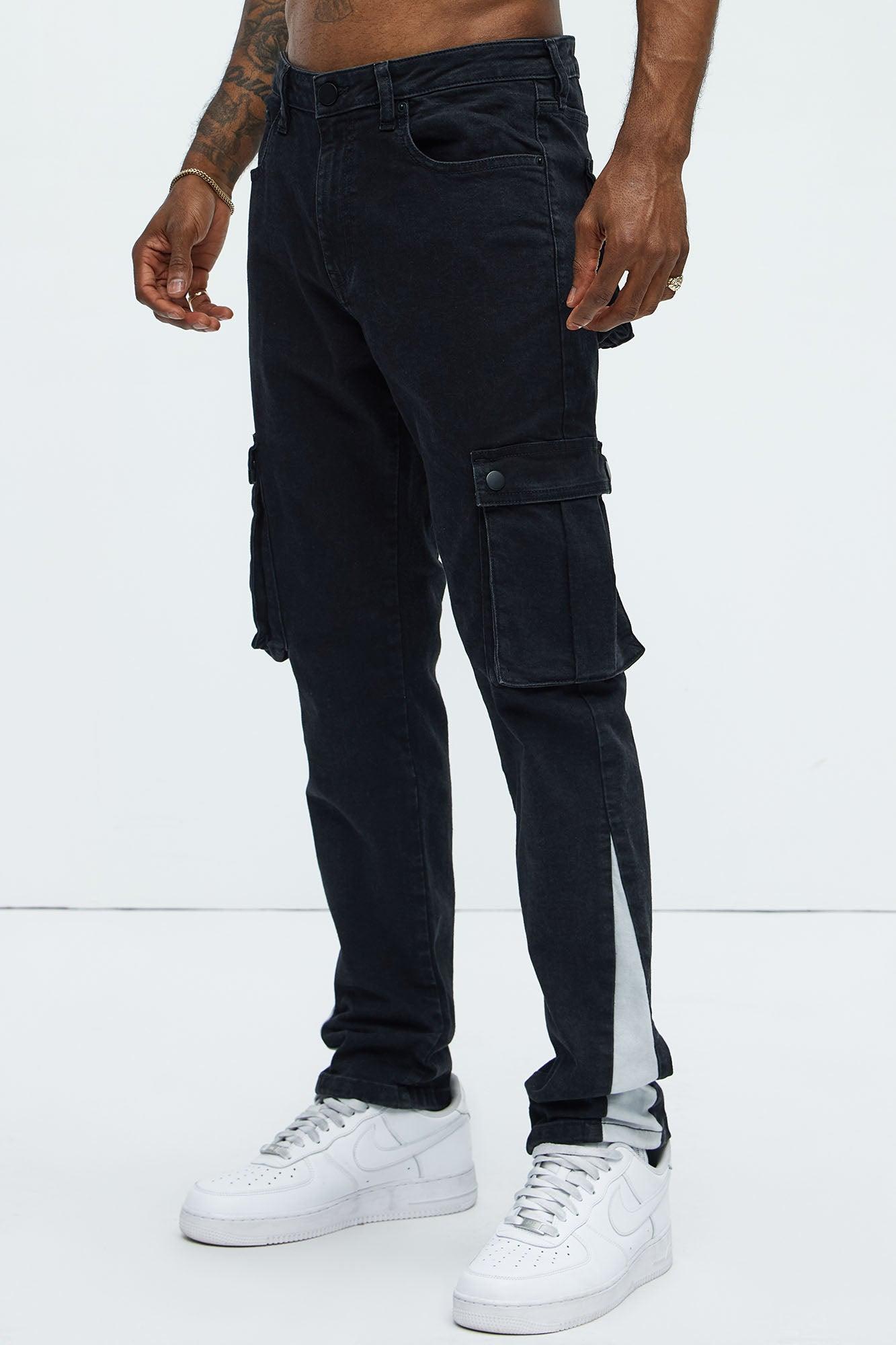 Carried Cargo Slim Jeans - Black Product Image