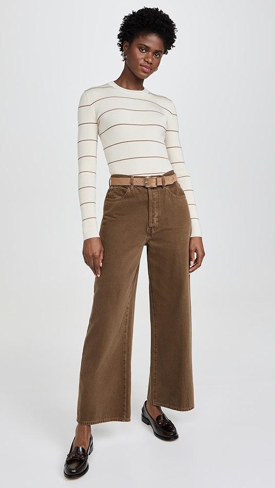 FRAME Striped Rib Crew Top | Shopbop Product Image