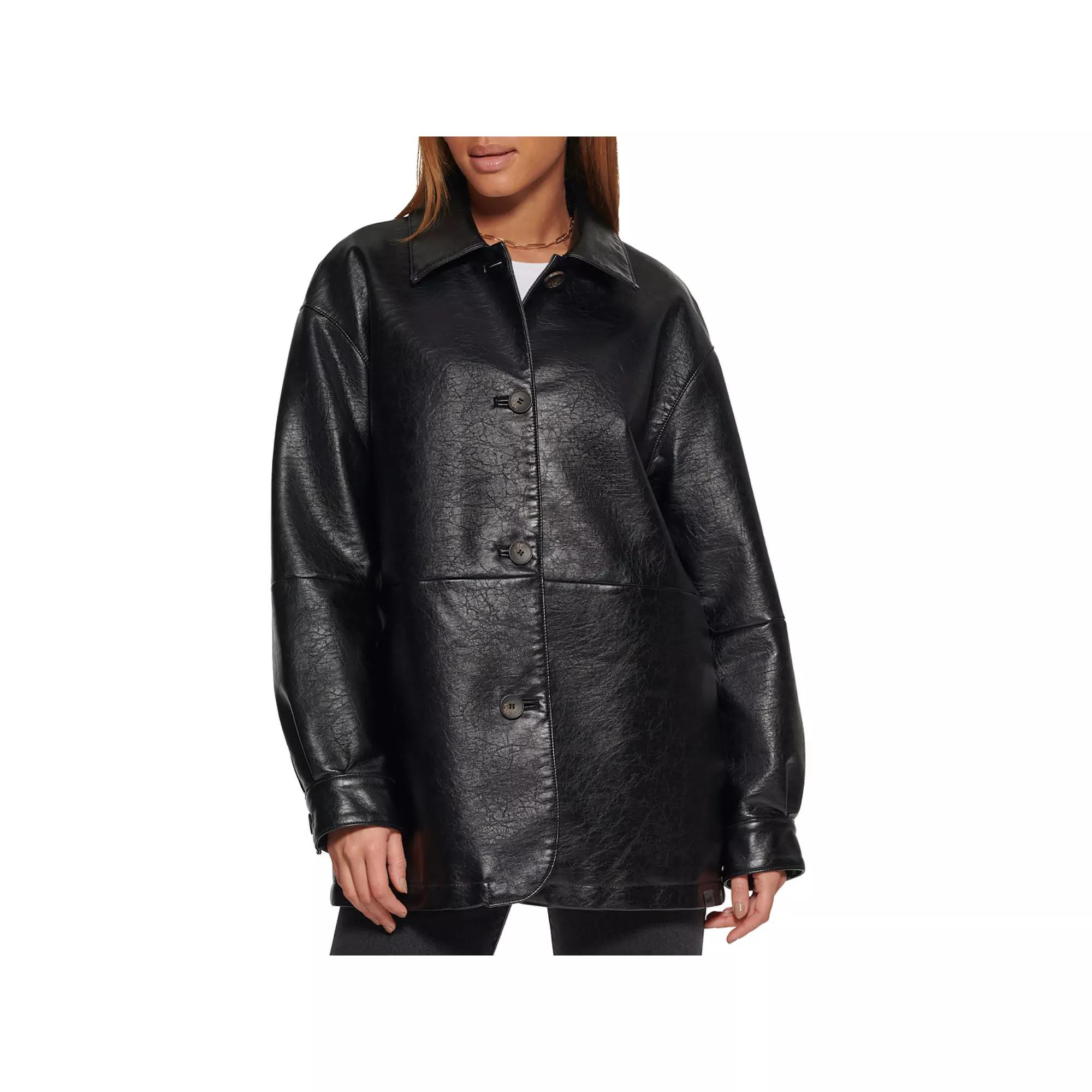 Women's Levi's® Faux Leather Vintage Collared Shirt Jacket,  Product Image