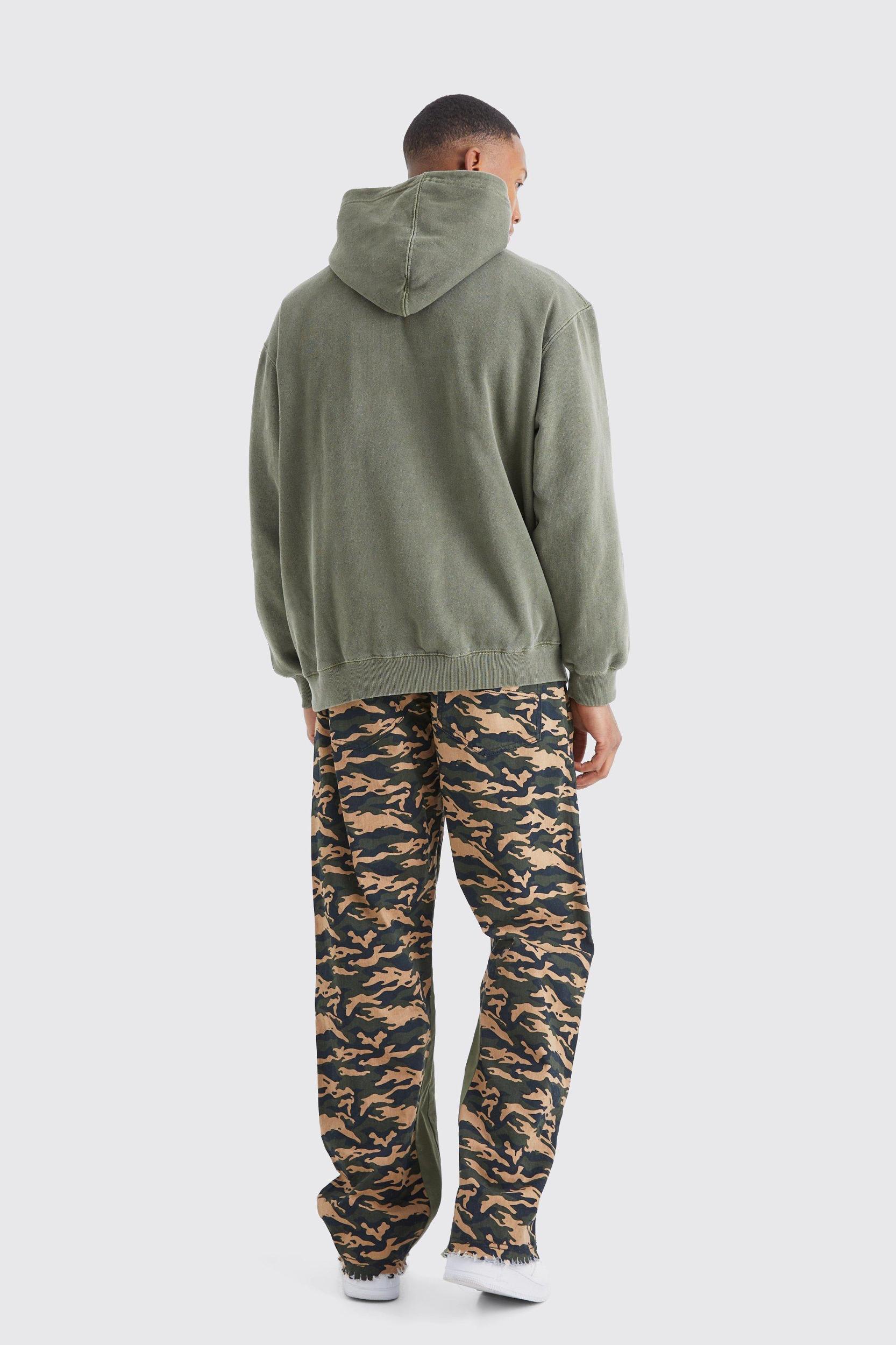 Camo Gusset Detail Applique Flared Pants | boohooMAN USA Product Image