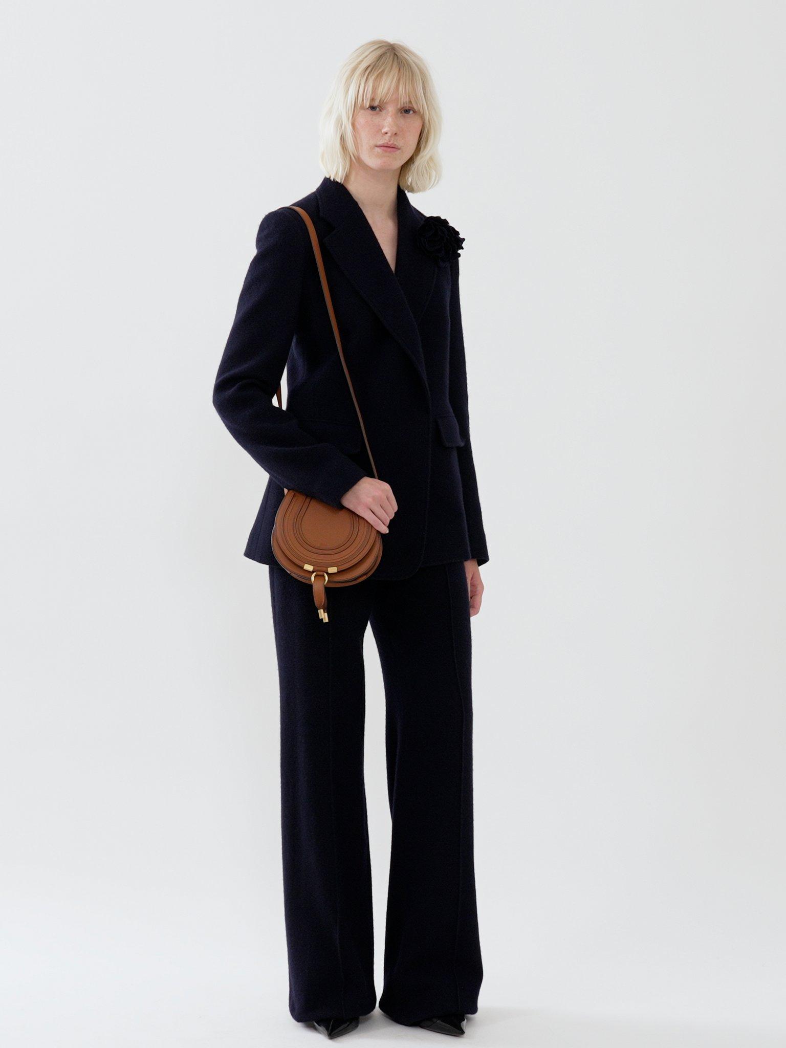 Small Marcie saddle bag in grained leather Product Image