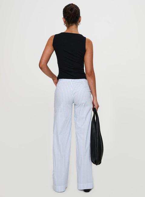 Collied Low Rise Pants Blue / White Stripe Product Image