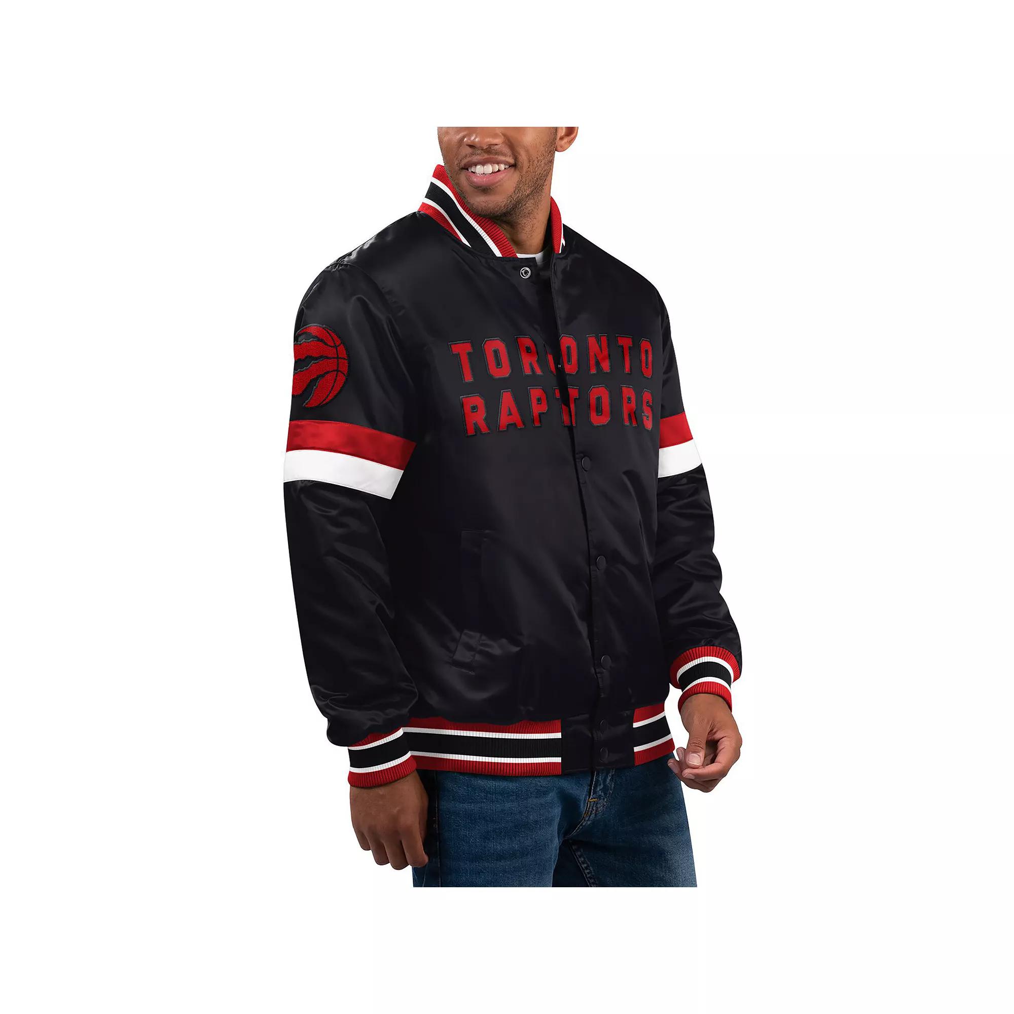 Men's Starter Black Toronto Raptors Home Game Satin Full-Snap Varsity Jacket,  Product Image