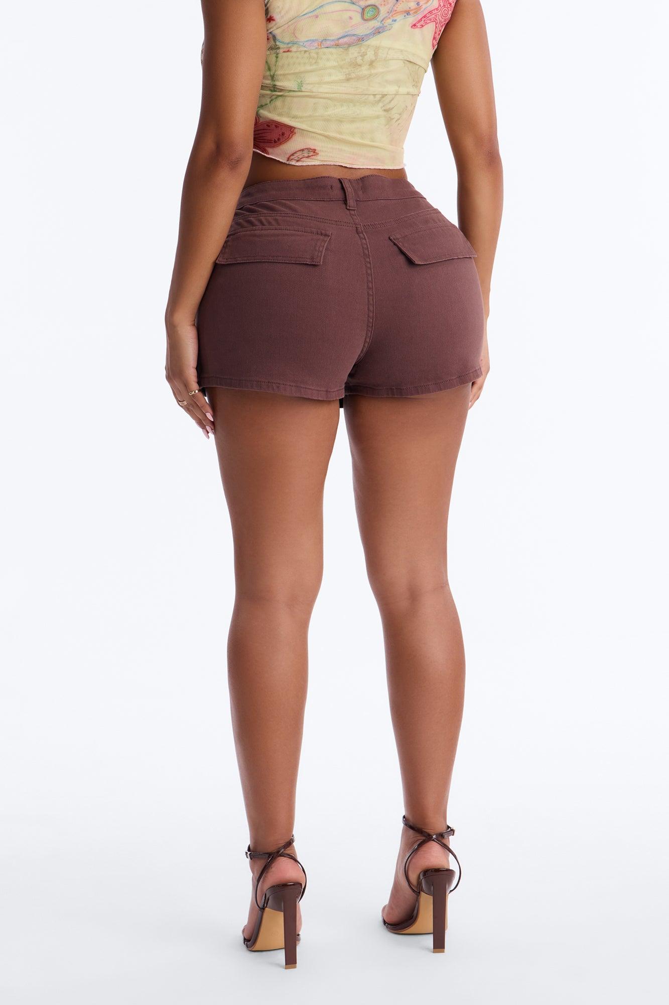 Feel The Pressure Cargo Mini Skort - Brown Female Product Image