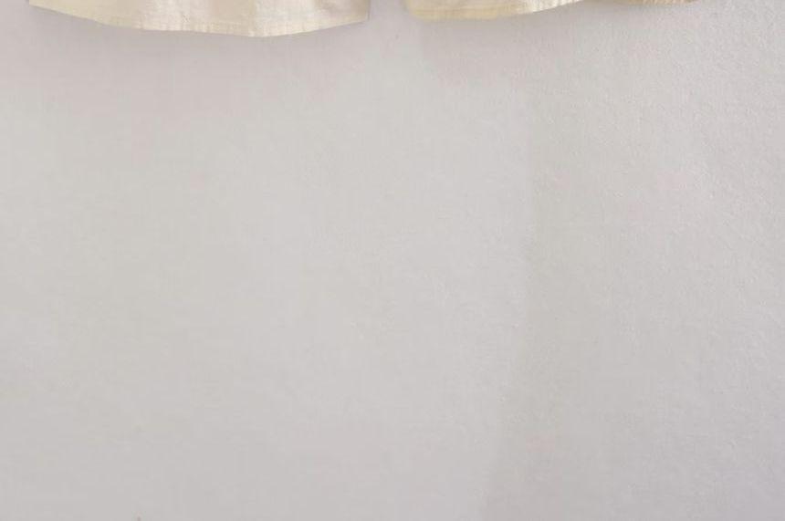 Long-Sleeve V-Neck Crochet Panel Wide Leg Romper Product Image