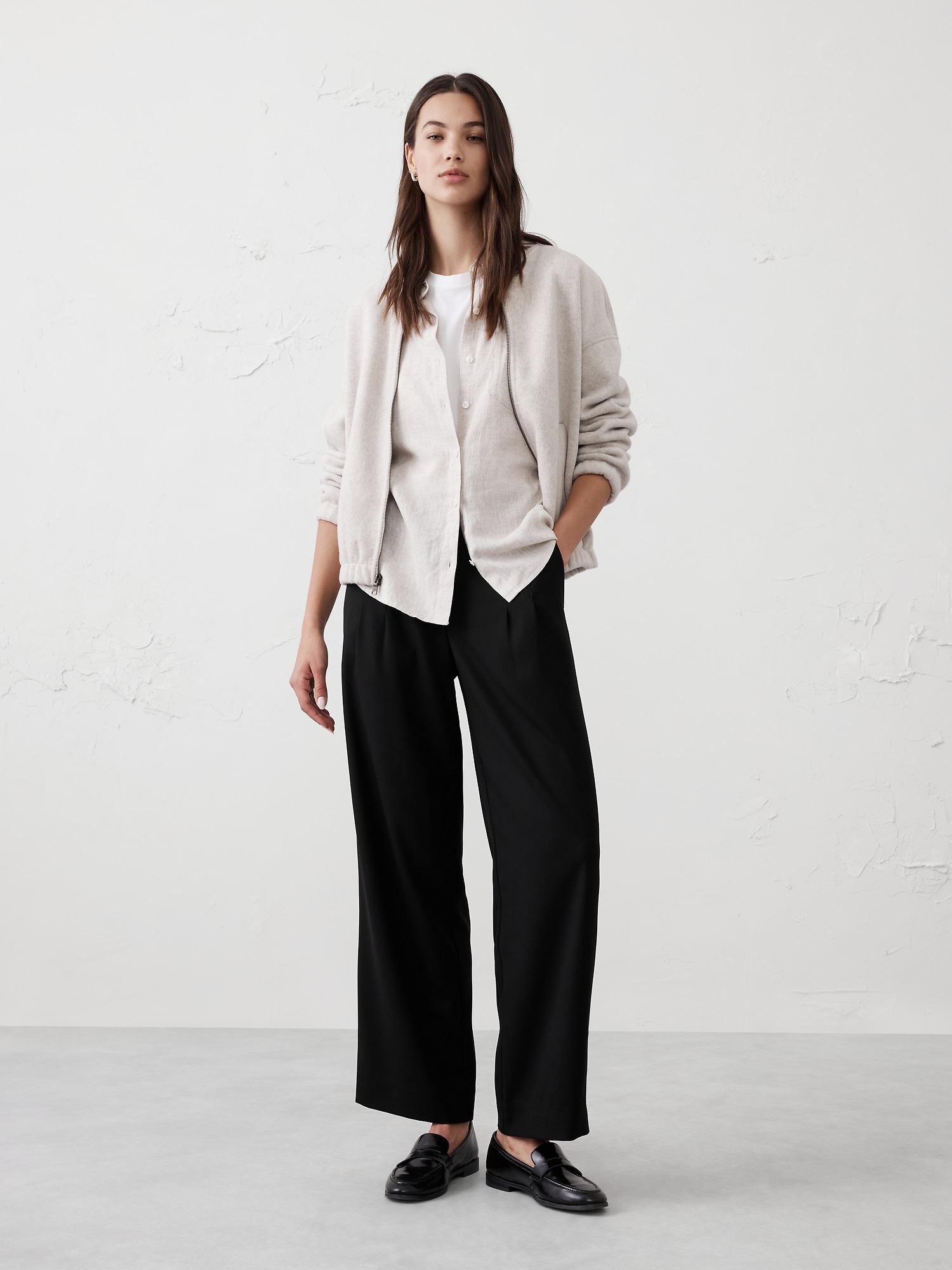 Wide-Leg High-Rise Pleated Pull-On Pant Product Image