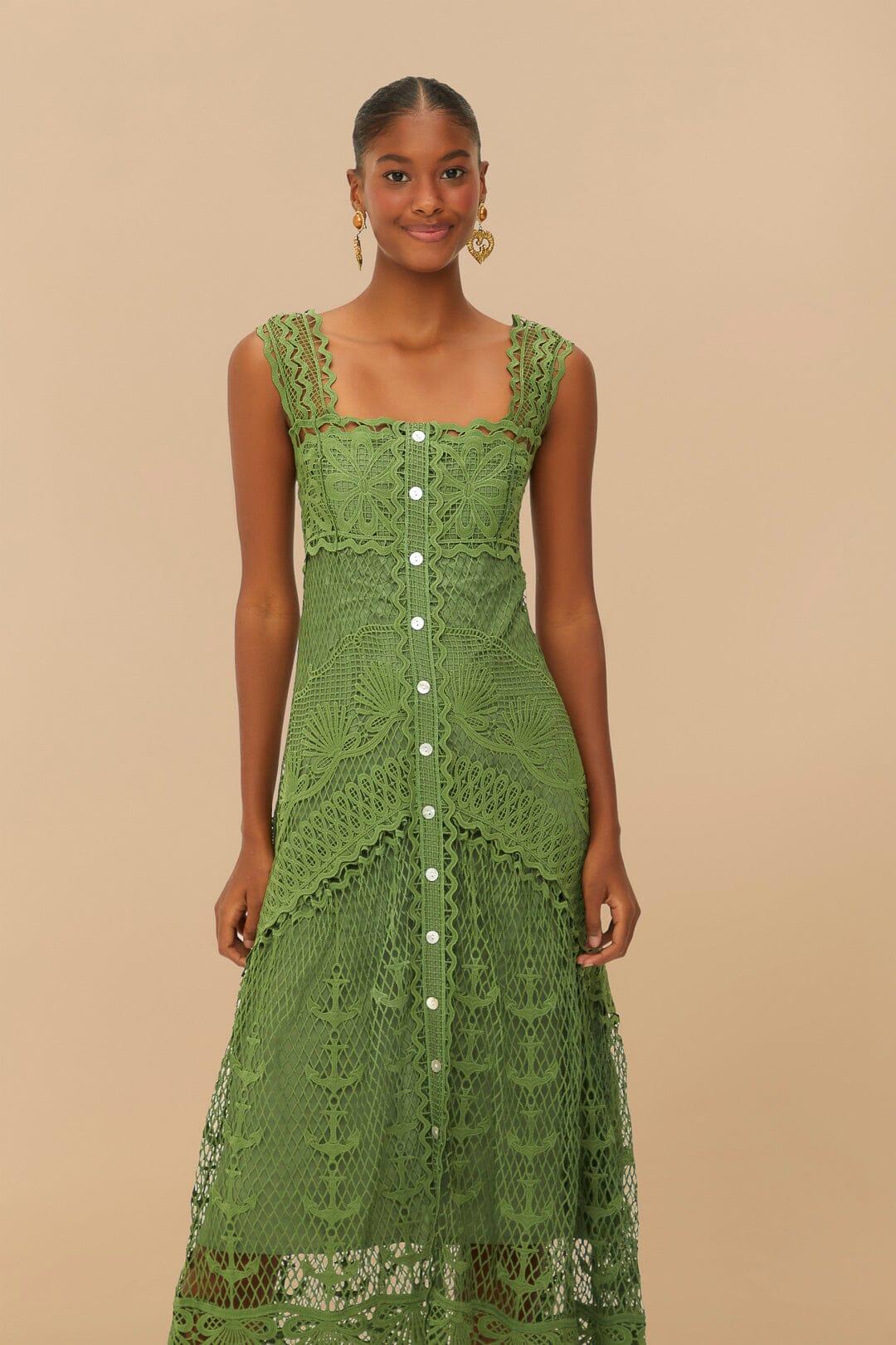 Green Nautical Guipure Maxi Dress Product Image