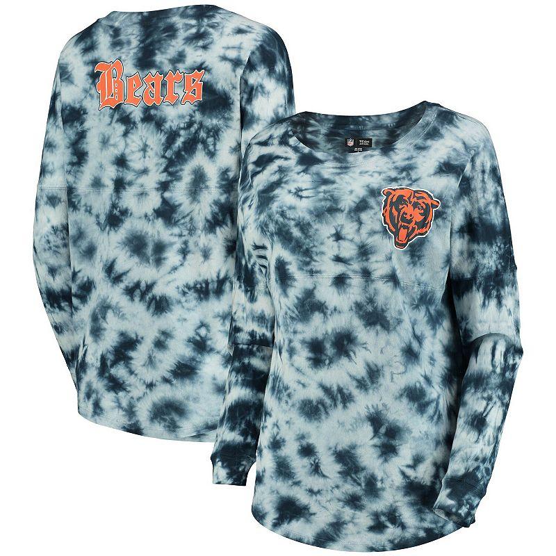 Womens New Era Chicago Bears Tie-Dye Long Sleeve T-Shirt Blue Product Image
