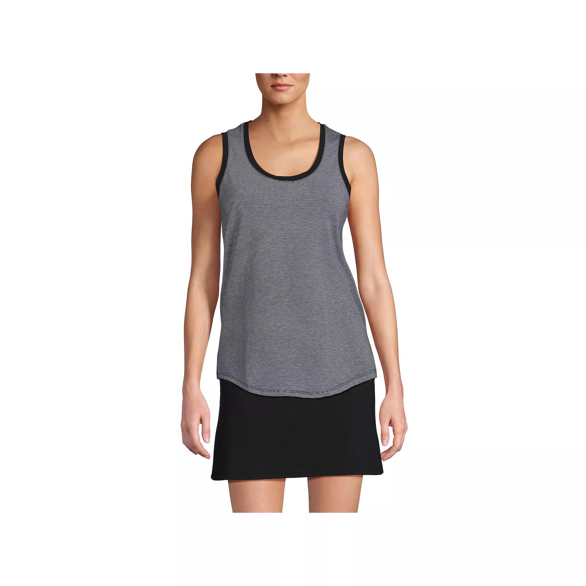 Women's Lands' End Sleeveless Tunic Curved Hem Tank Top,  Product Image