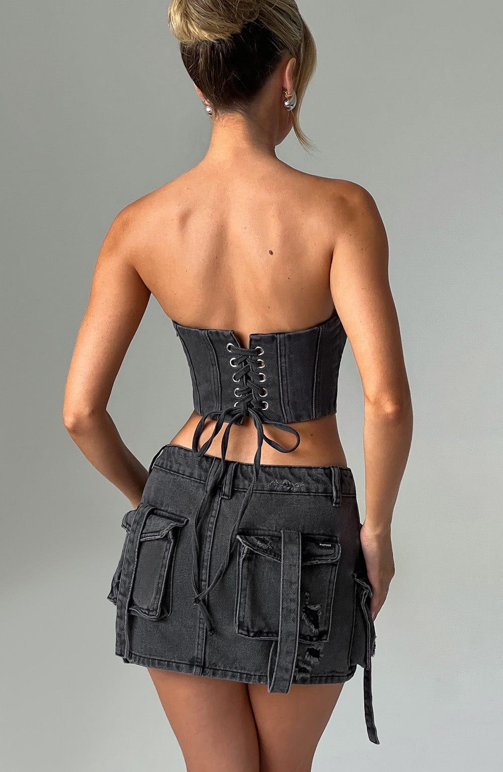 Billie Mini Skirt - Black Wash Product Image