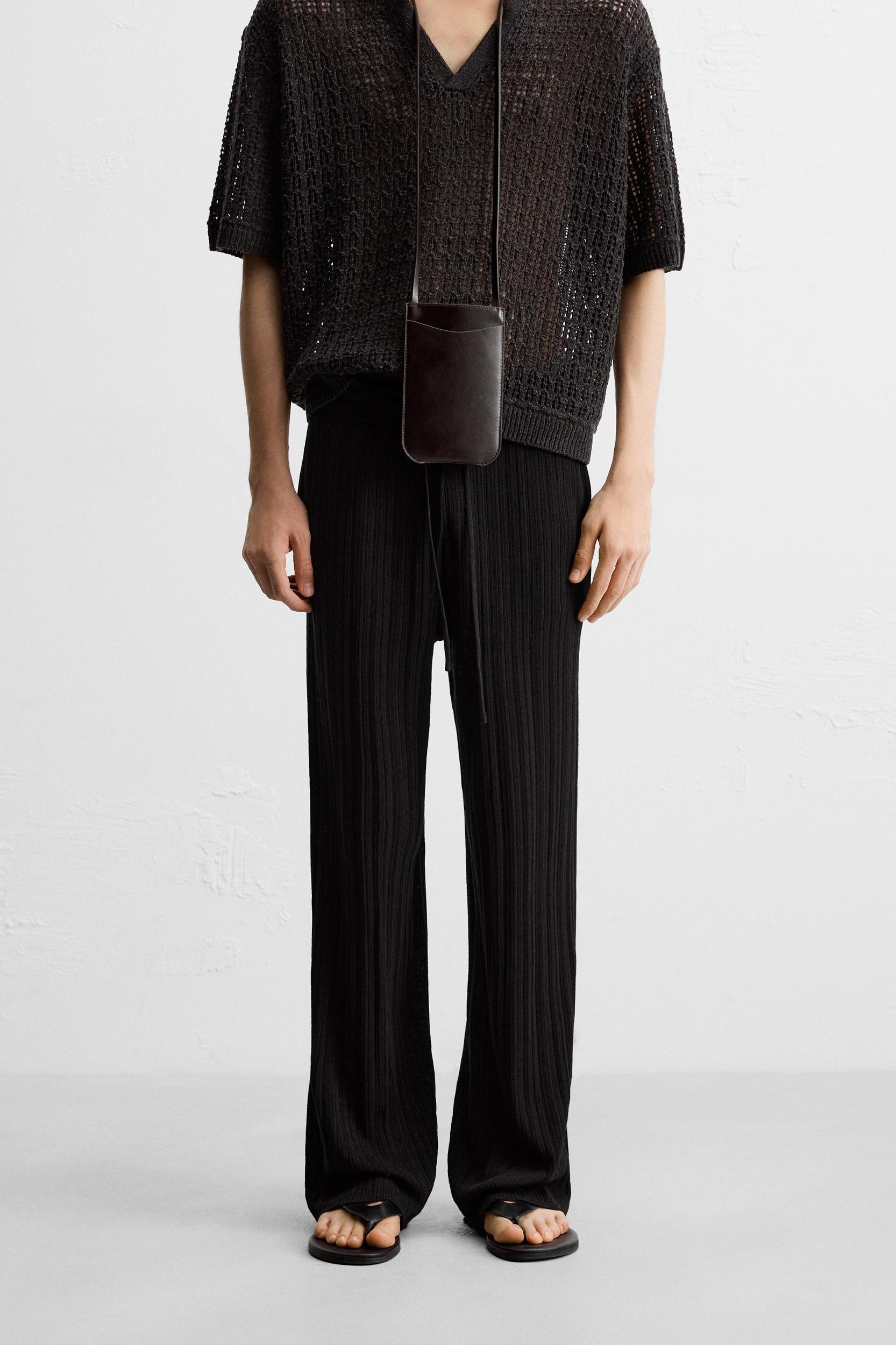 STRUCTURED KNIT PANTS Product Image