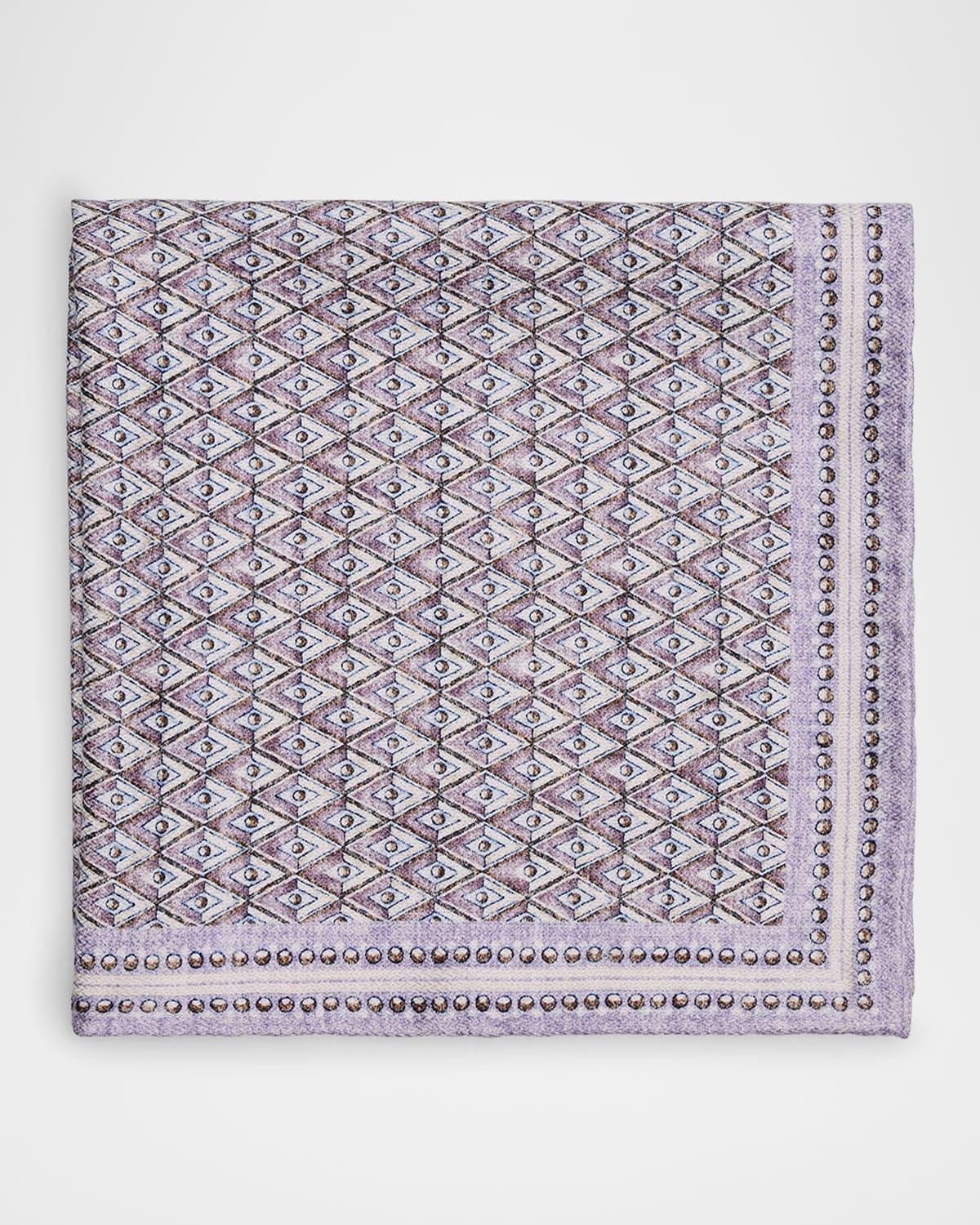 Mens Silk Geometric Pocket Square Product Image