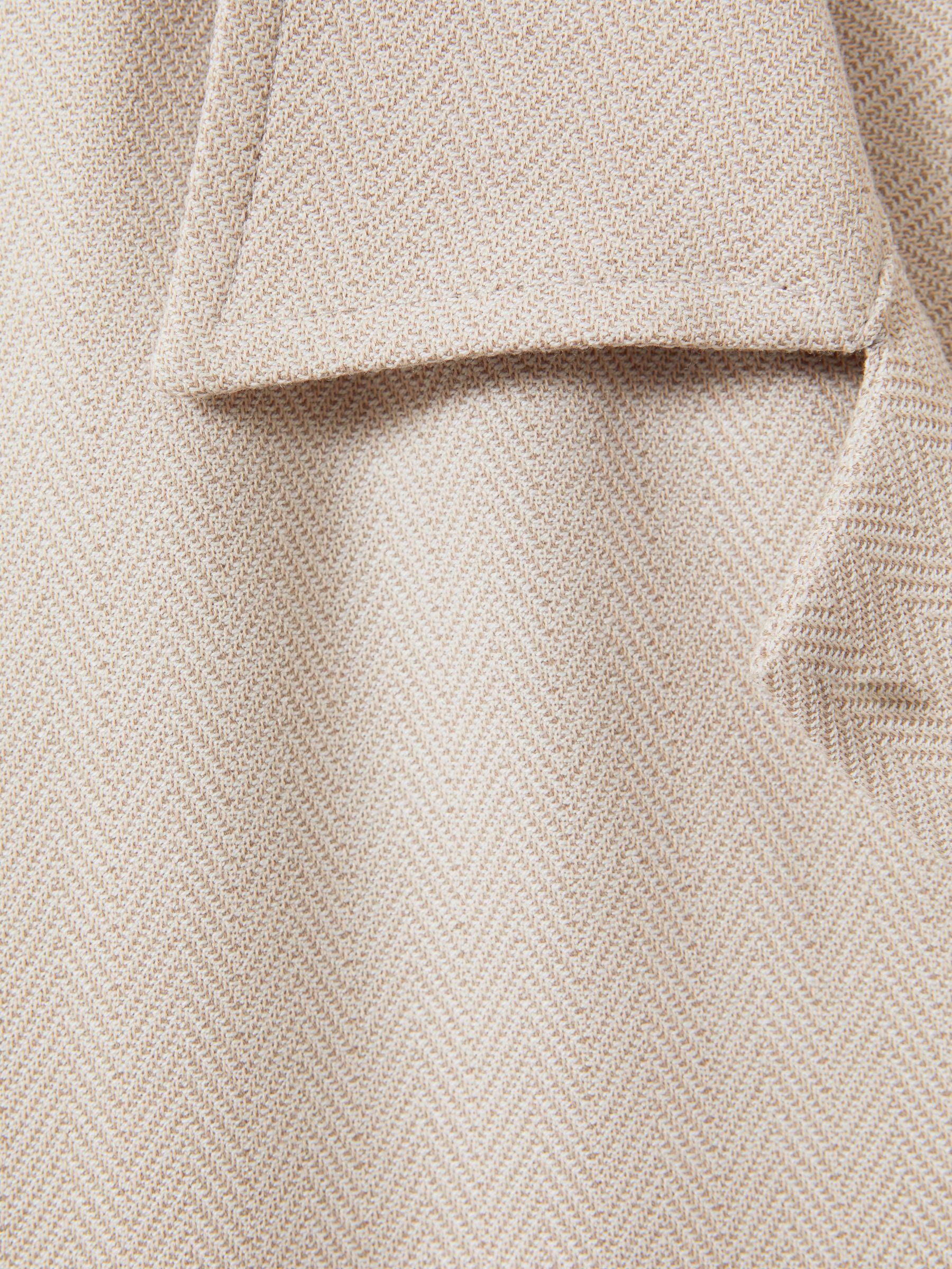 Herringbone Cuban Collar Shirt in Stone Product Image