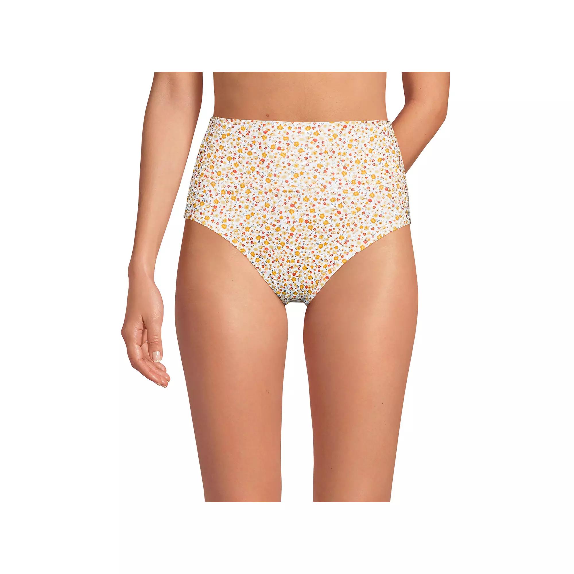 Women's Lands' End Chlorine Resistant Fold Over High Waisted Bikini Bottoms,  Product Image