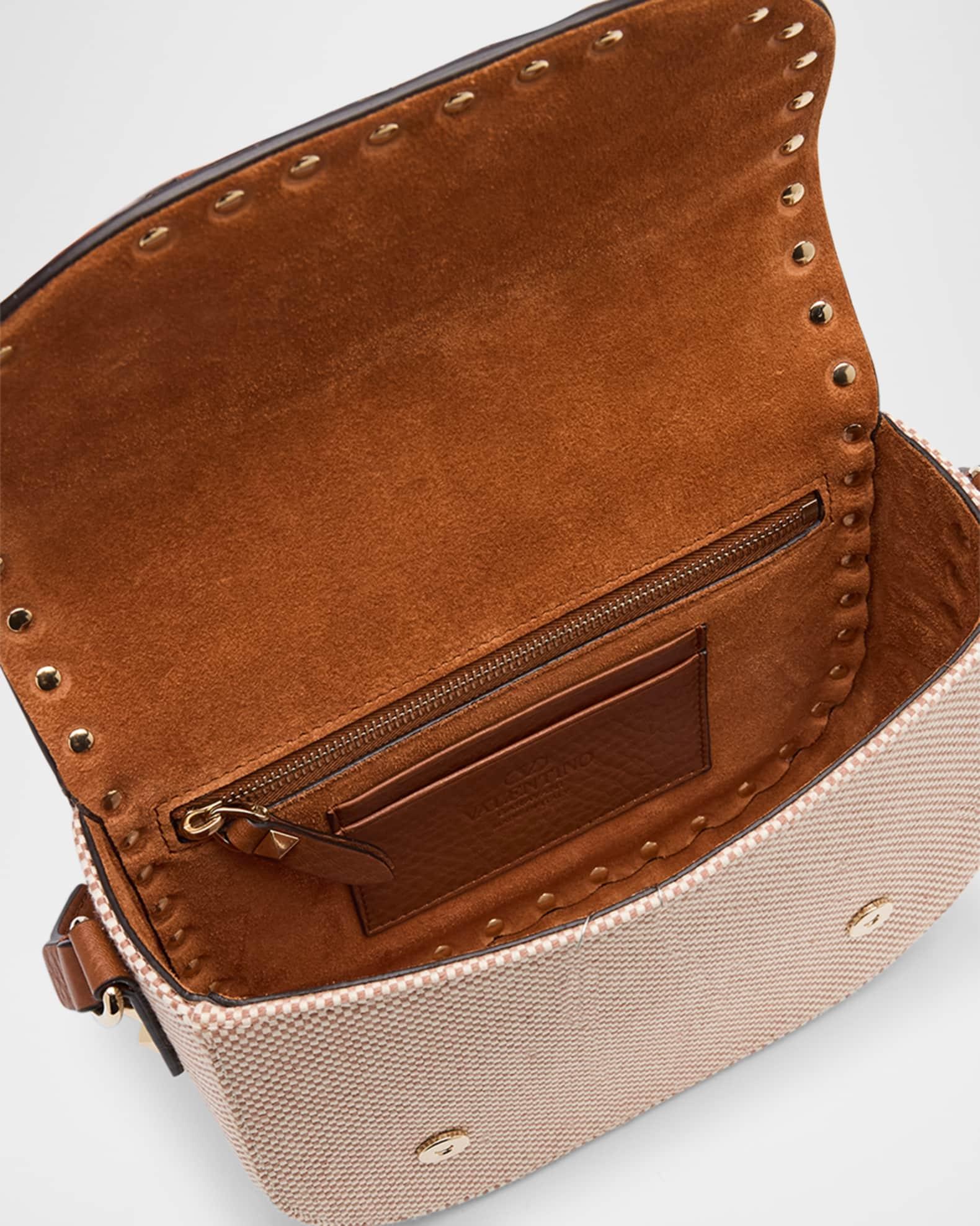 Small Rockstud Canvas Saddle Crossbody Bag Product Image