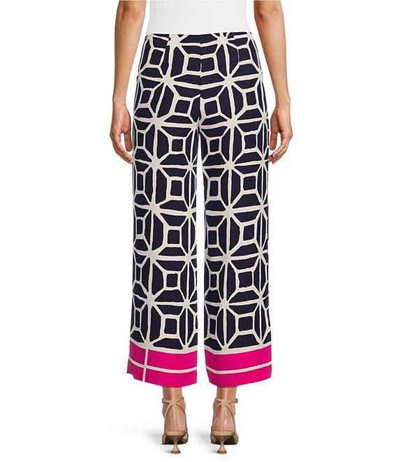 Trina Turk Orlett Printed Georgette Flat Front Cropped Coordinating Pants Product Image
