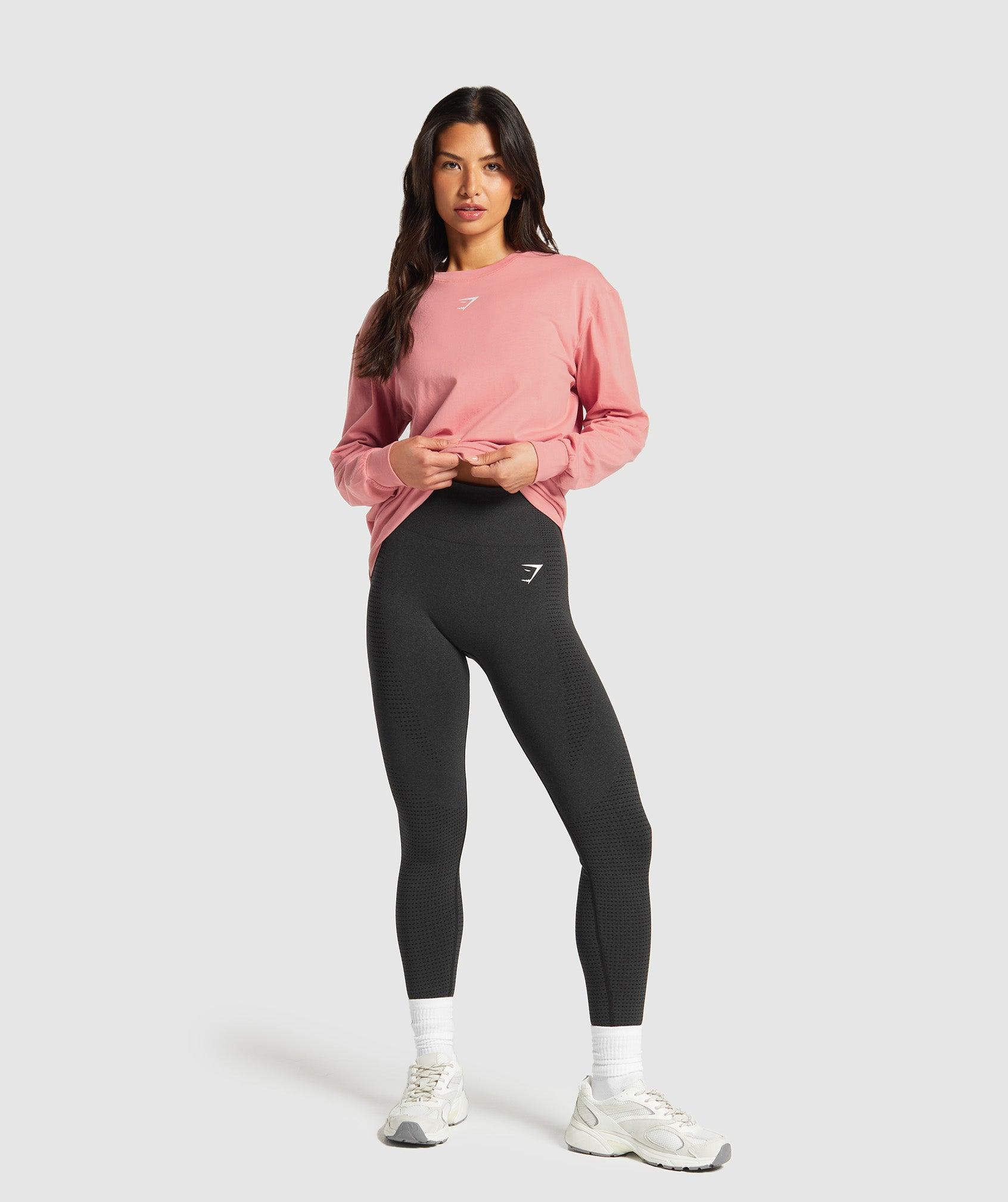Gymshark Fraction Long Sleeve T-Shirt - Classic Pink Female Product Image