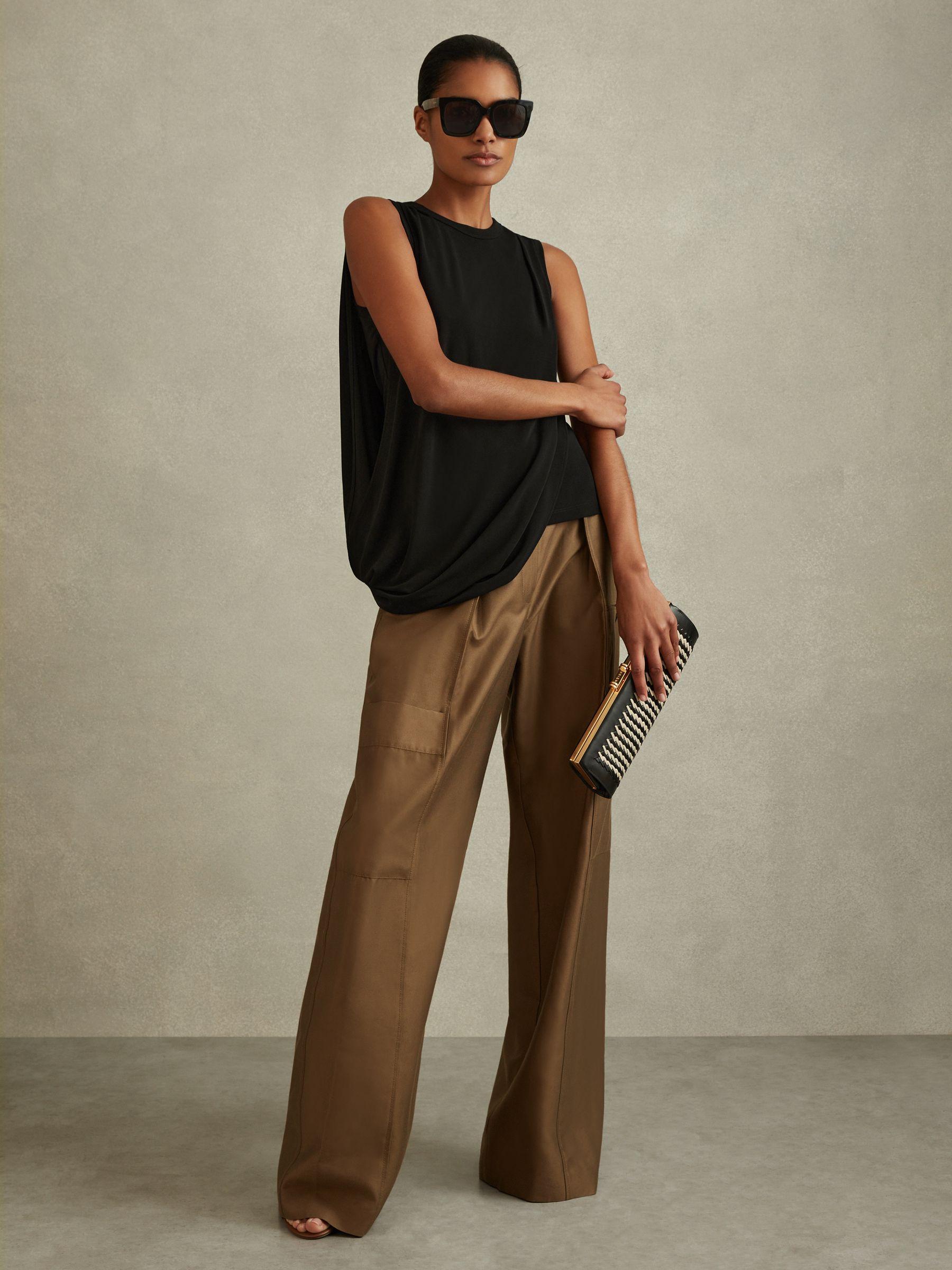Draped Layered Top in Black Product Image