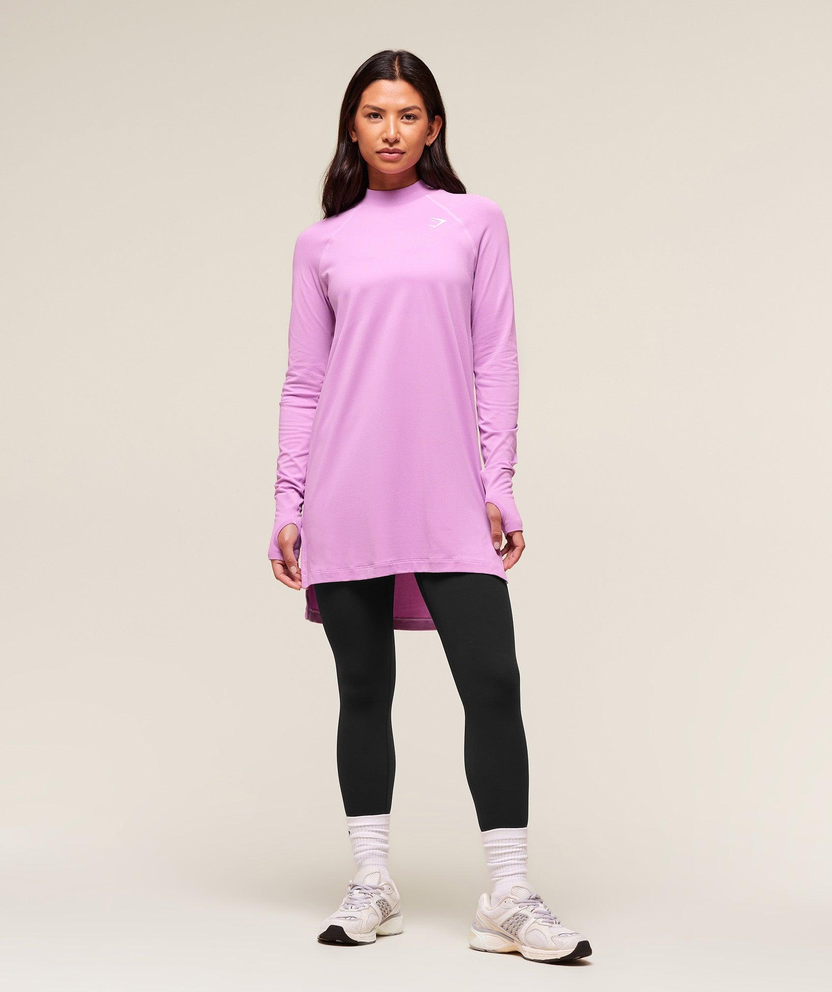 Gymshark Vital Long Line Top - Sour Pink Marl Female Product Image