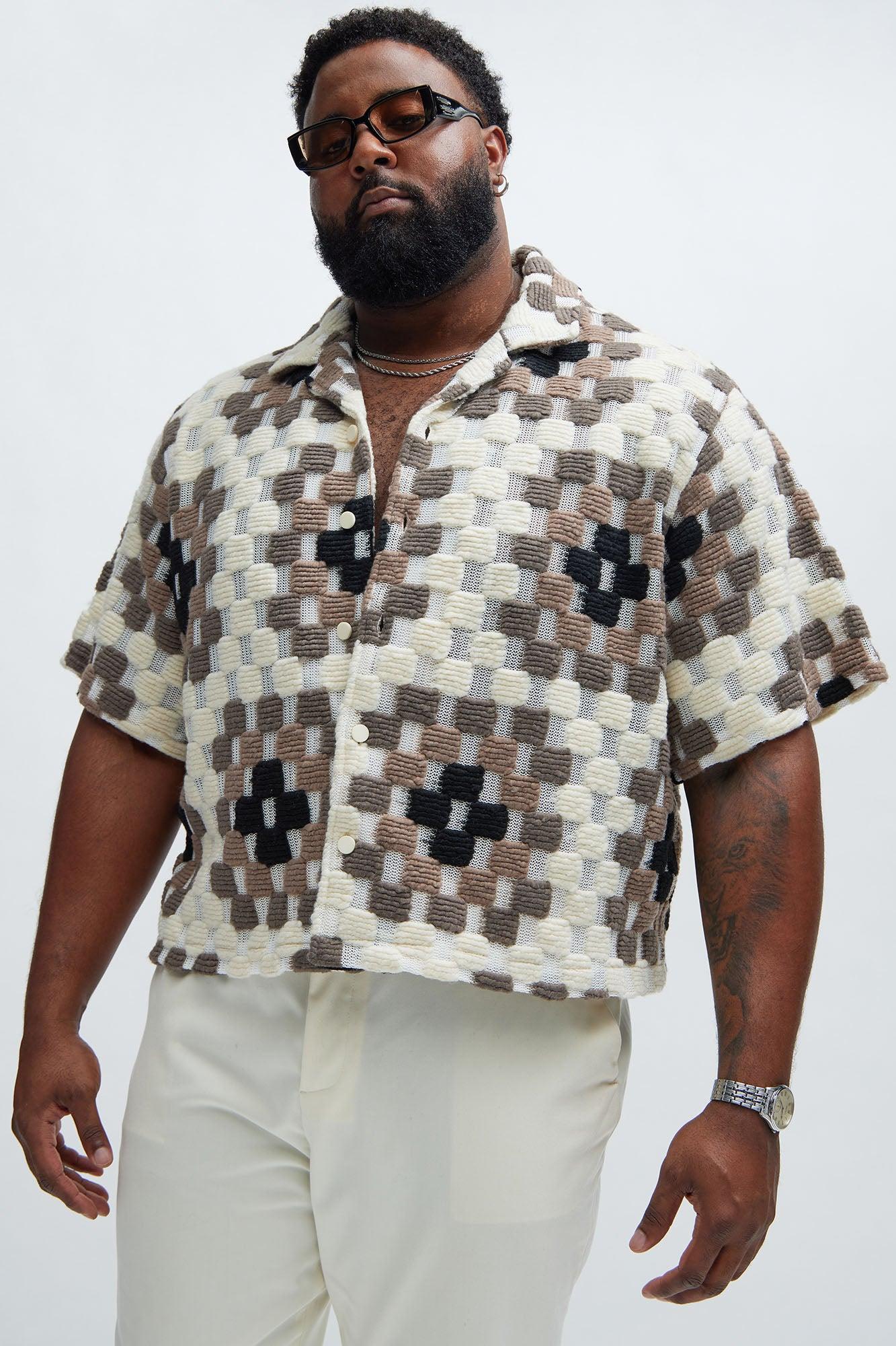 Gaston Jacquard Cropped Shirt - Brown/combo Product Image