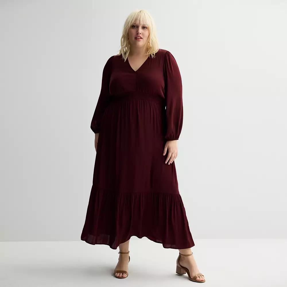 Plus Size Nine West V-Neck Midi Dress, Women's, Size: 2XL, Maddie Purple Product Image