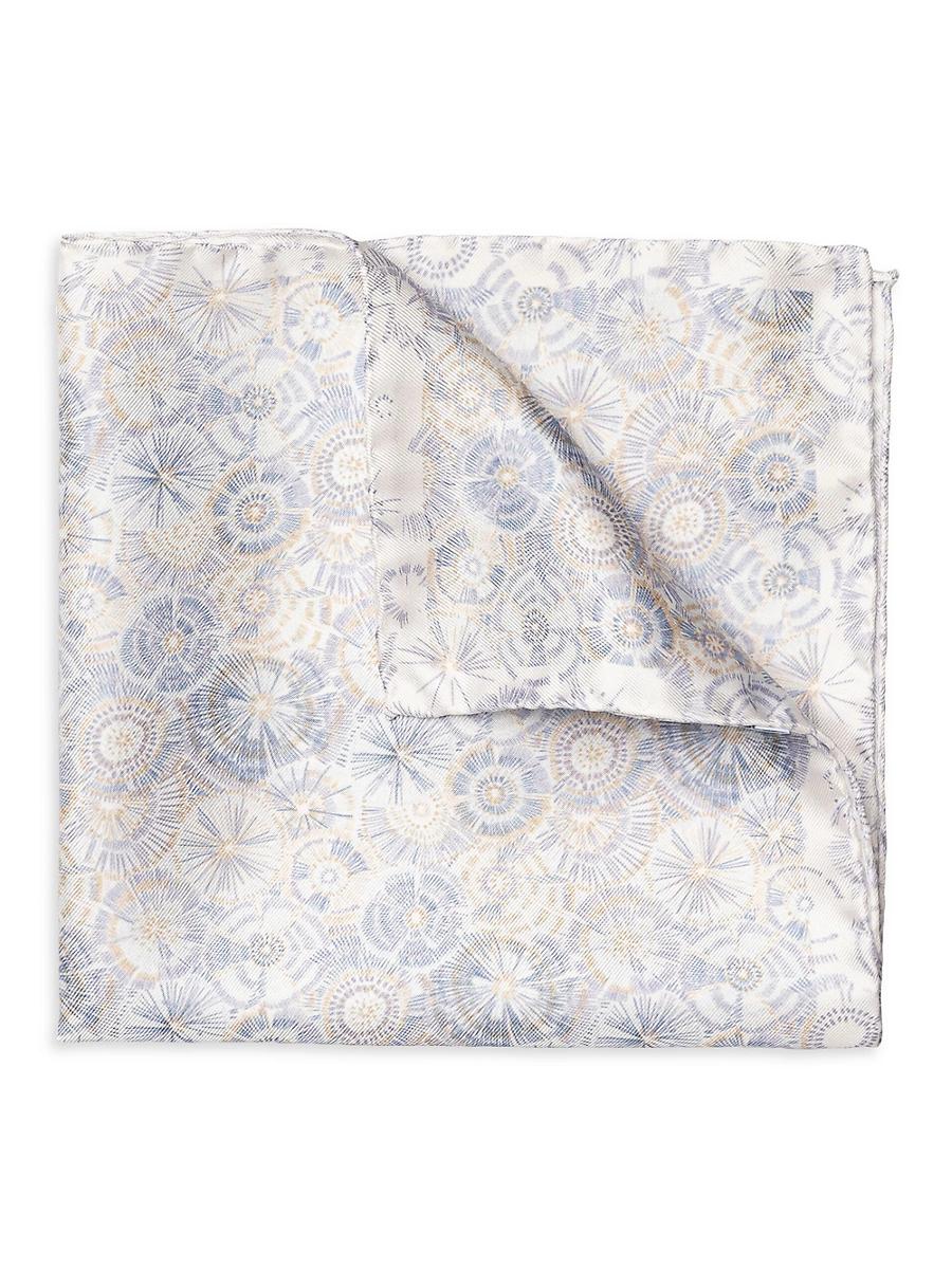 Mens Floral Geometric Silk Pocket Square Product Image