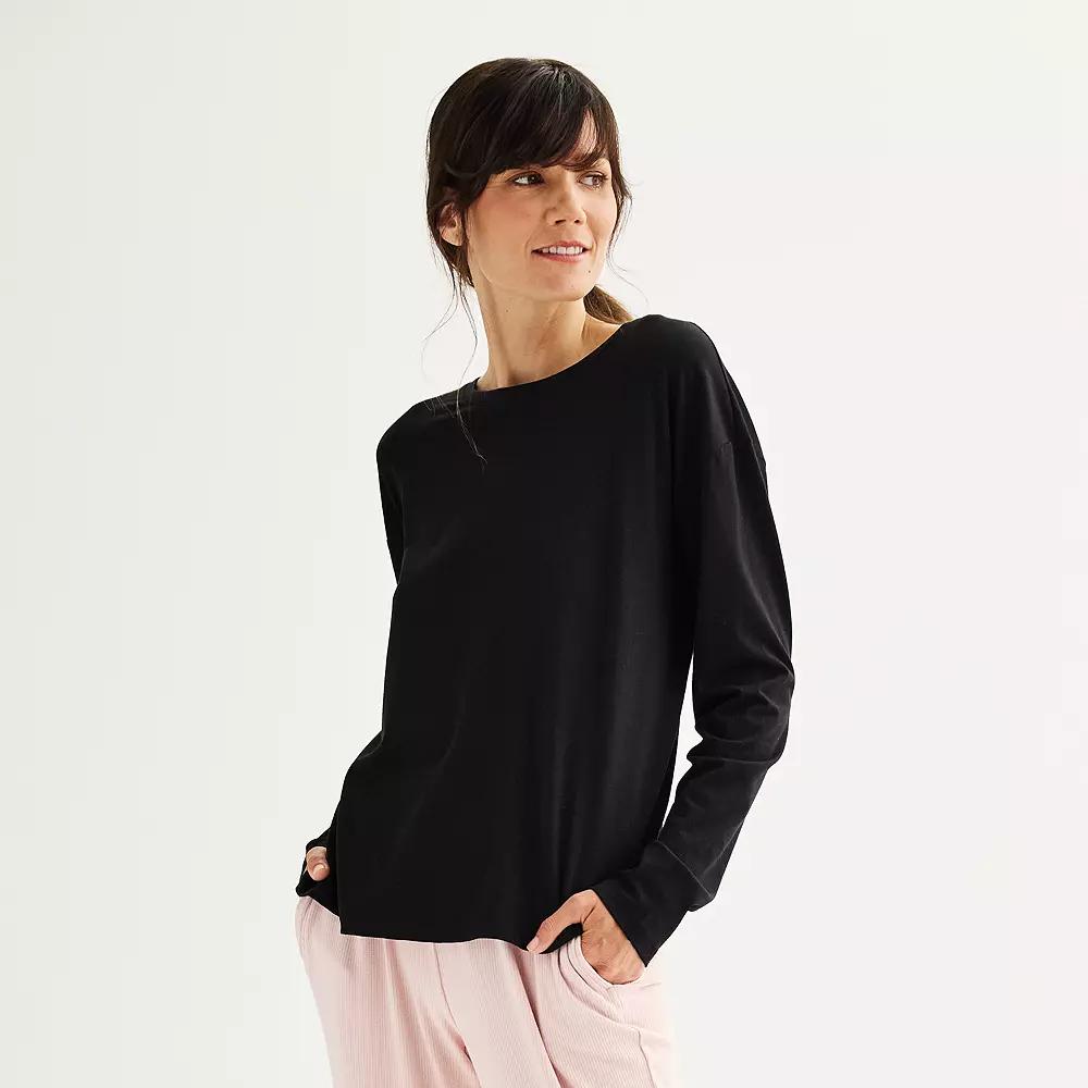 Women's Sonoma Goods For Life® Drop-Shoulder Long Sleeve Sleep Tee,  Product Image