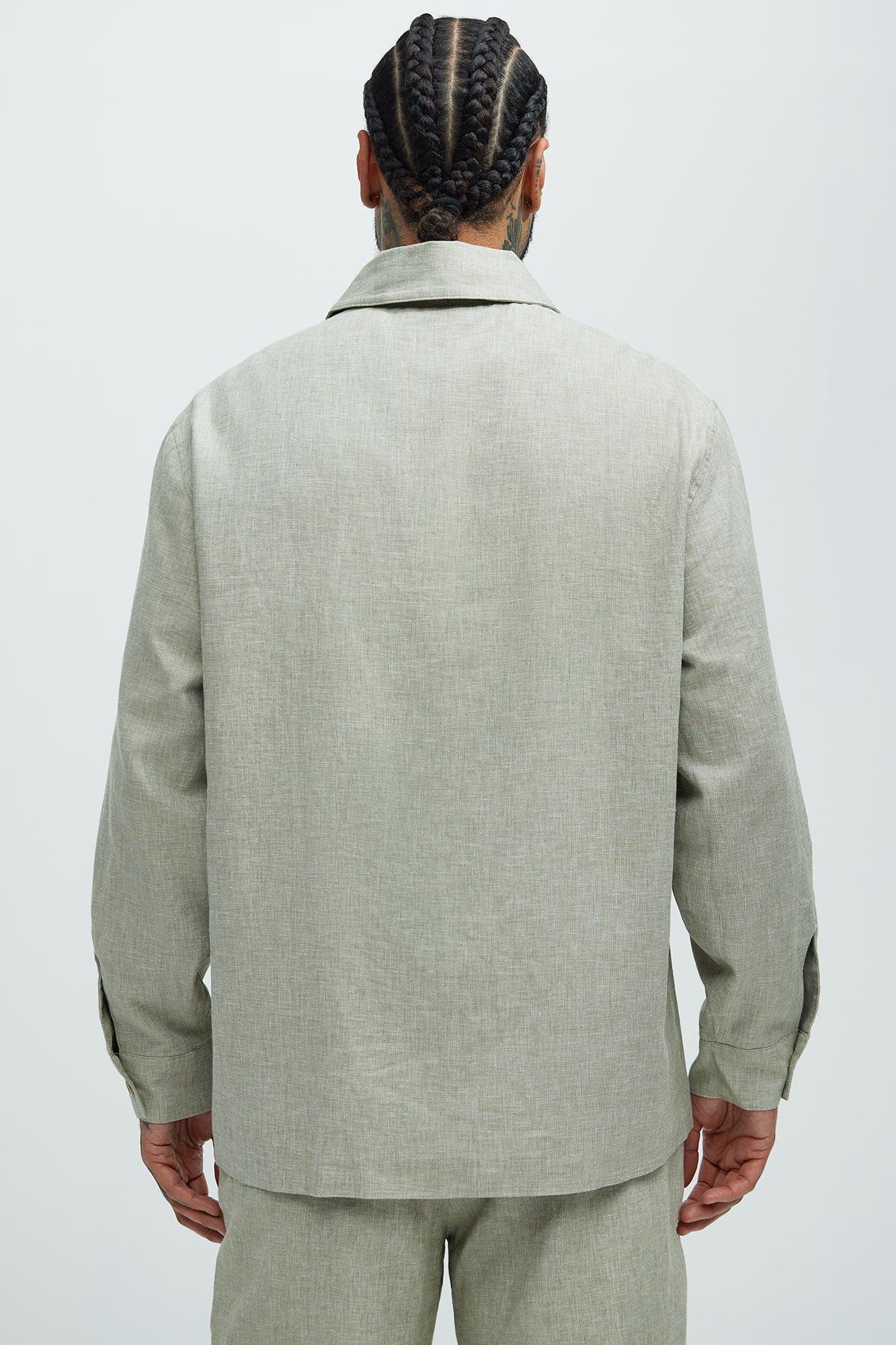 Bahamas Linen Chore Jacket - Green Product Image