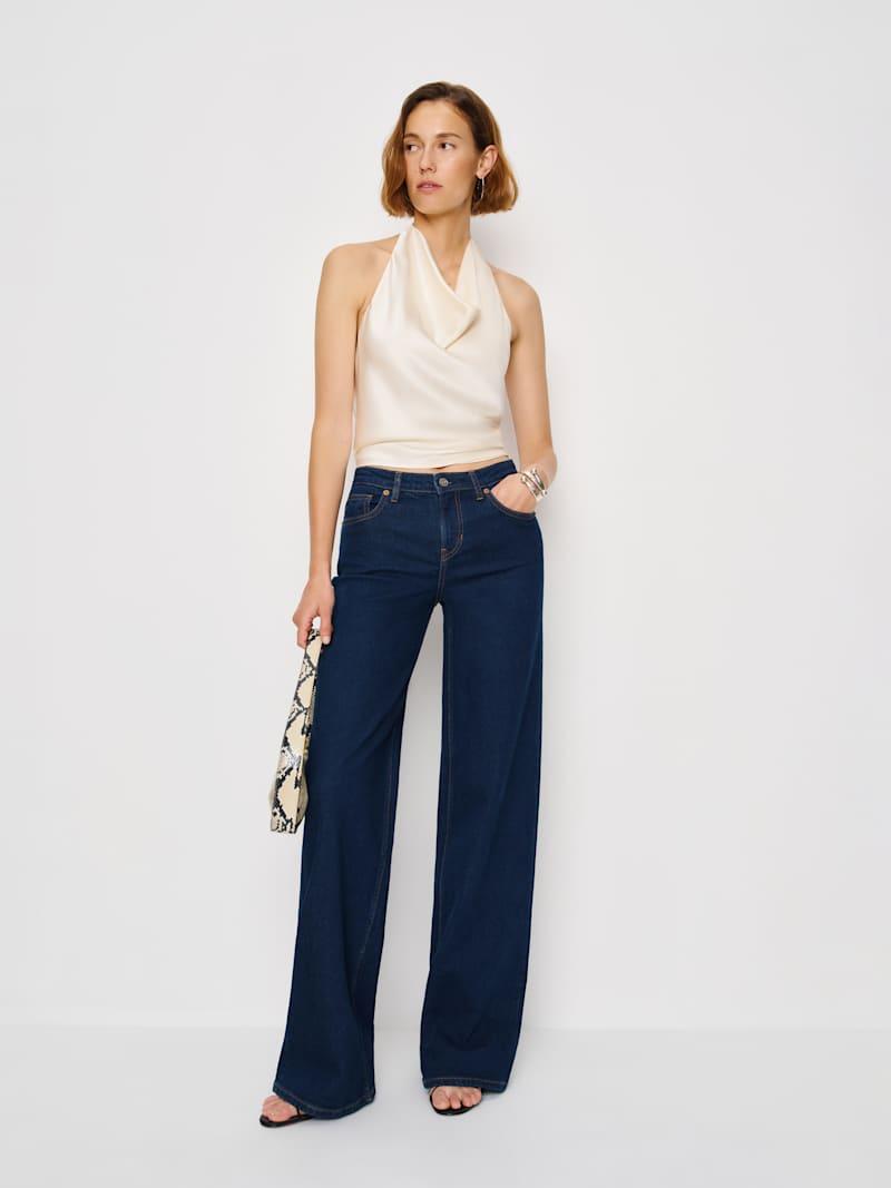 Greta Super Stretch Low Rise Wide Leg Jeans Product Image