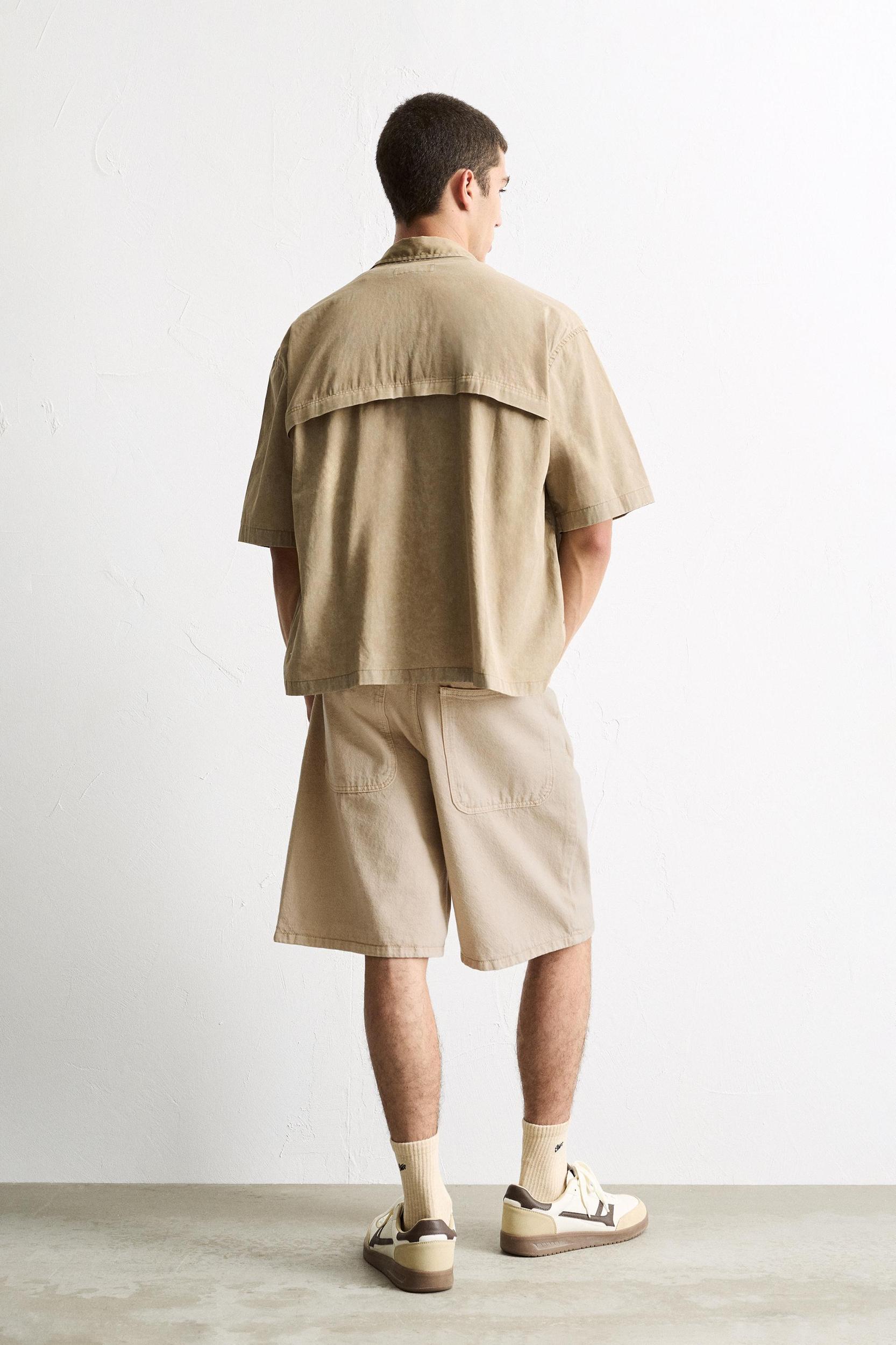 Baggy denim Bermuda shorts Product Image
