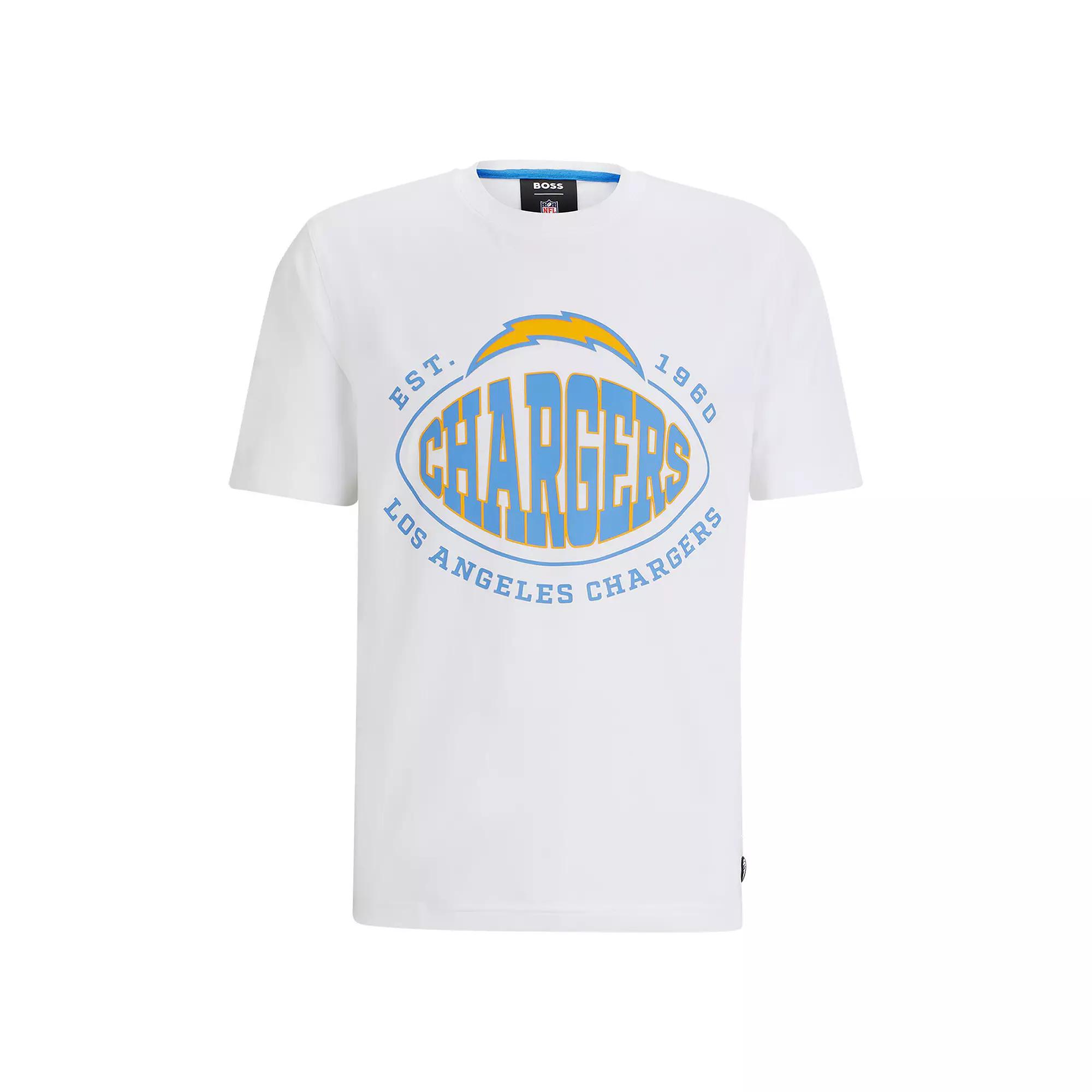 Men's BOSS X NFL  White Los Angeles Chargers Trap T-Shirt, Size: 2XL Product Image