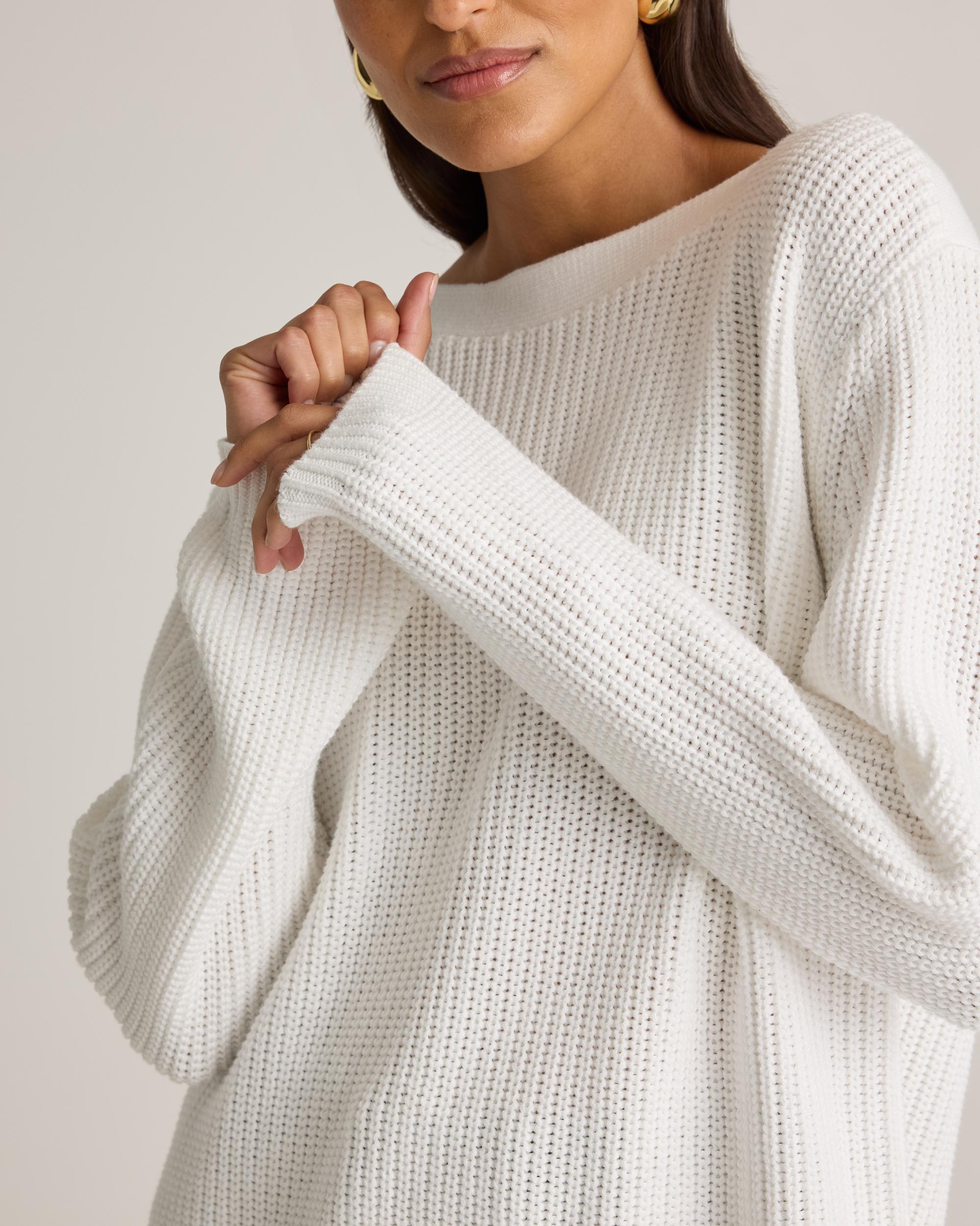 Quince | Women's Fisherman Boatneck Sweater Organic Cotton Product Image