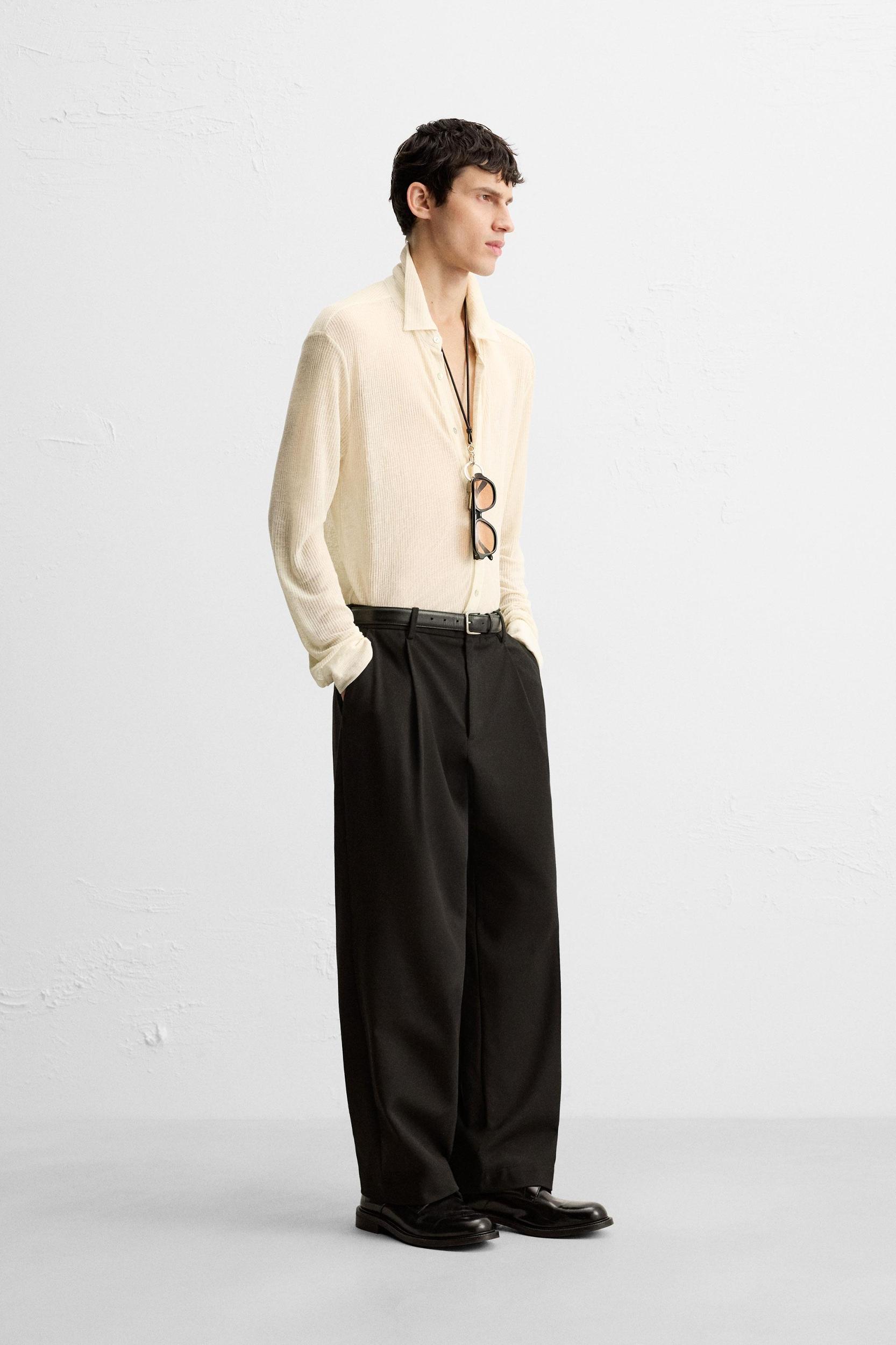 SEMI-SHEER TEXTURED SHIRT Product Image