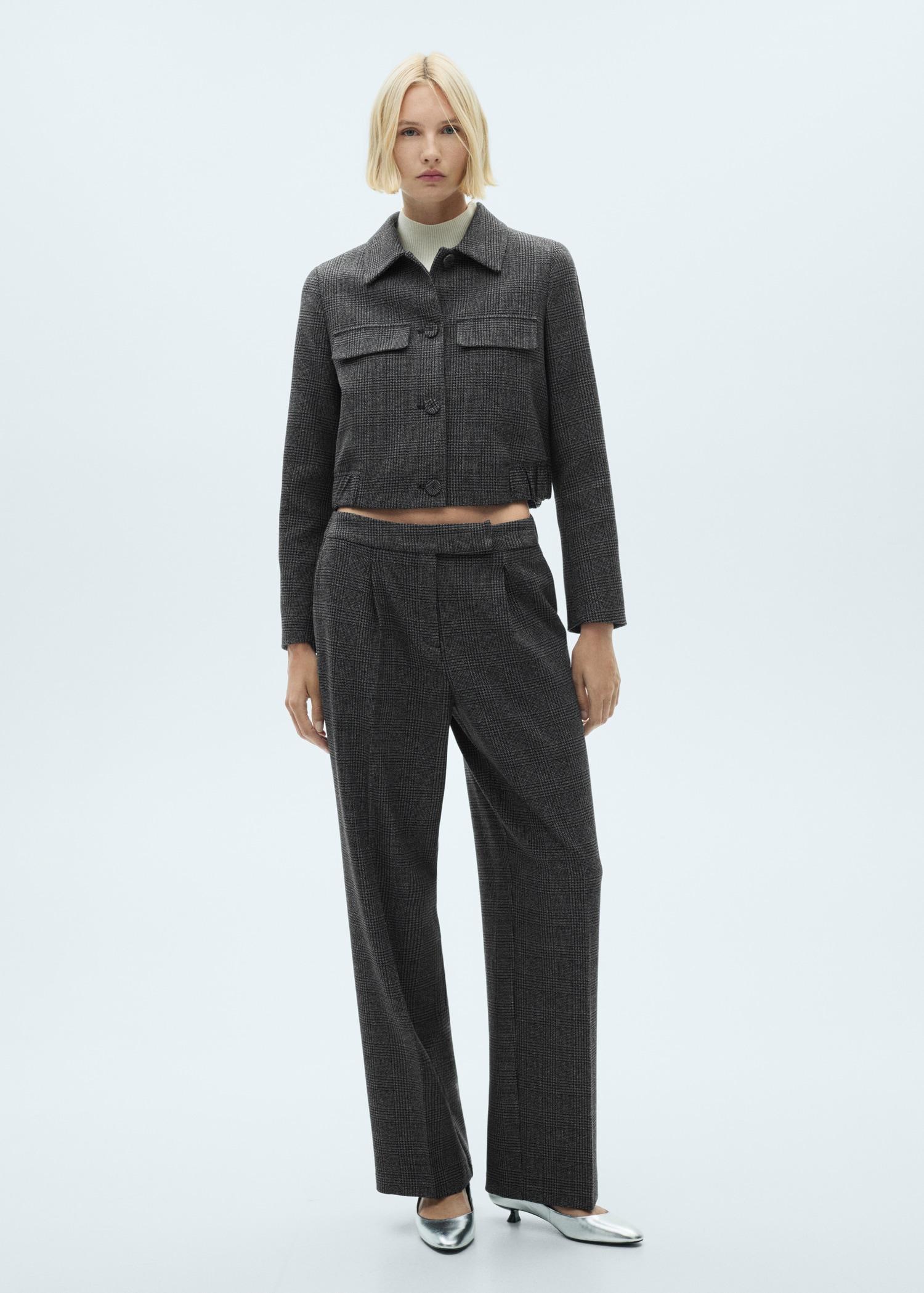 Tweed straight trousers - Women | MANGO USA Product Image