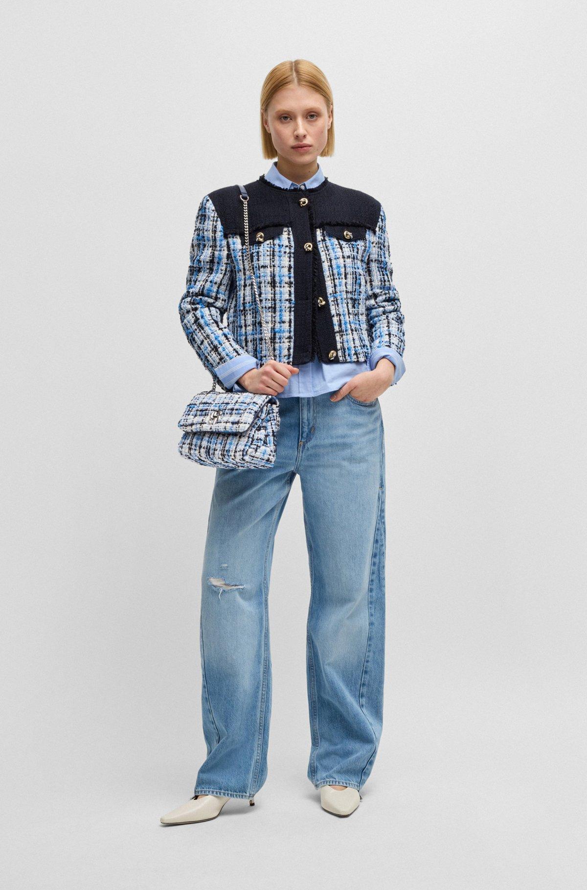 Multicolored-tweed shoulder bag with Double B monogram Product Image