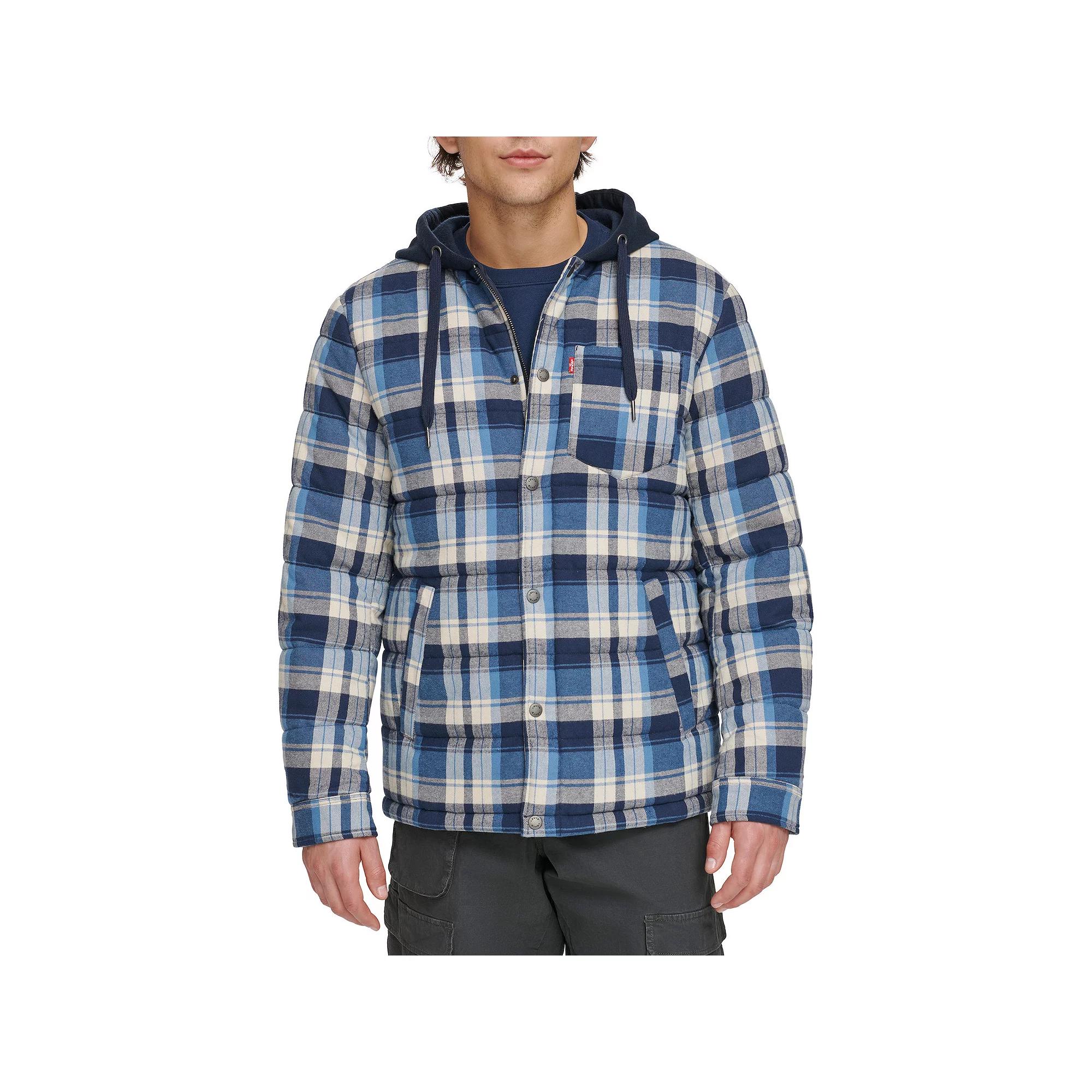 Mens Levis Quilted Hooded Shirt Jacket Product Image