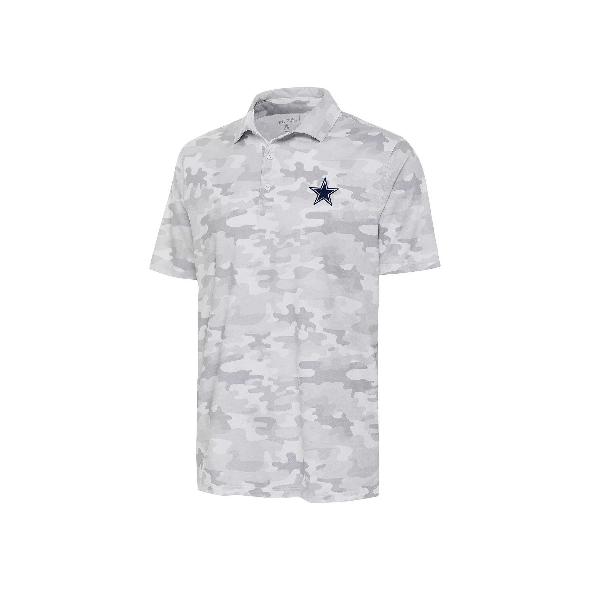 Men's Antigua White Dallas Cowboys Collide Tonal Star Polo,  Product Image