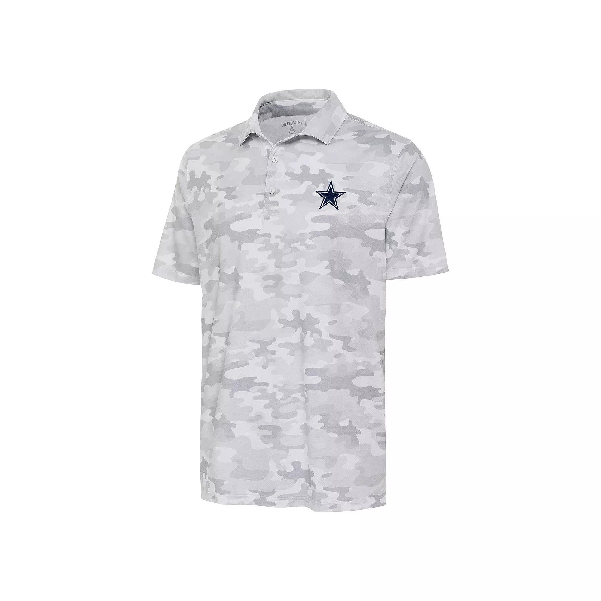 Men's Antigua White Dallas Cowboys Collide Tonal Star Polo,  Product Image