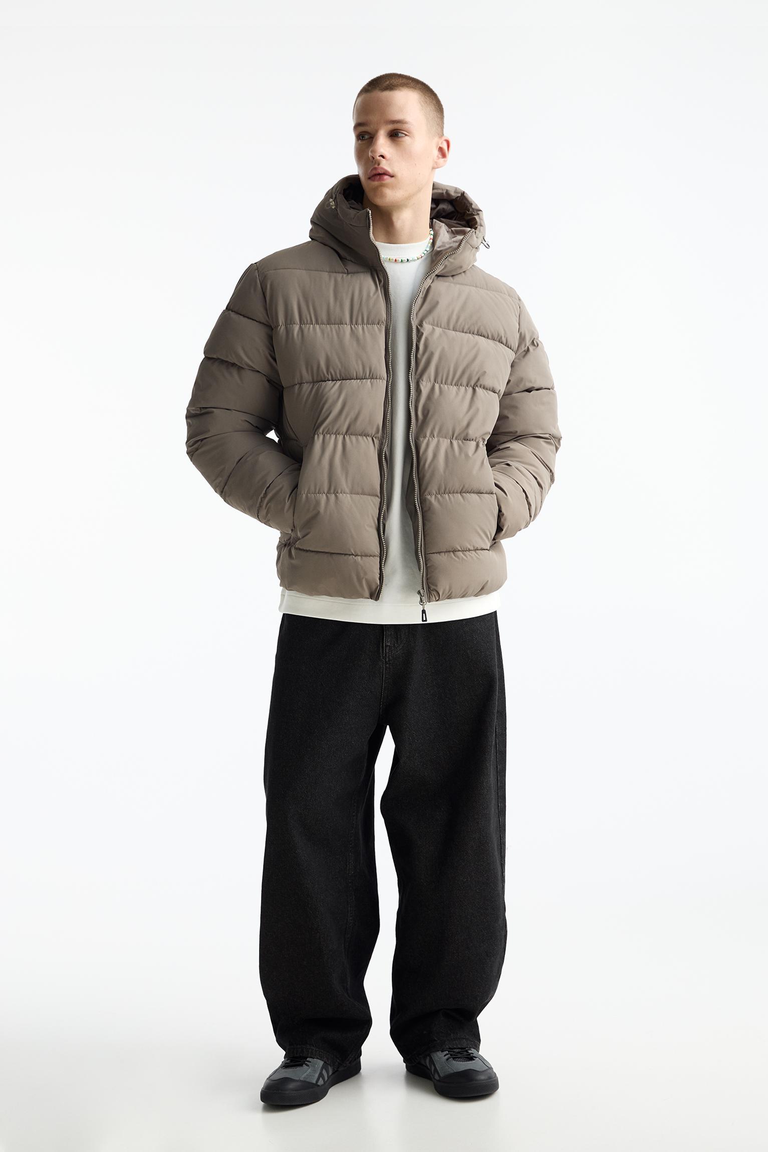 Lightweight puffer jacket with hood Product Image