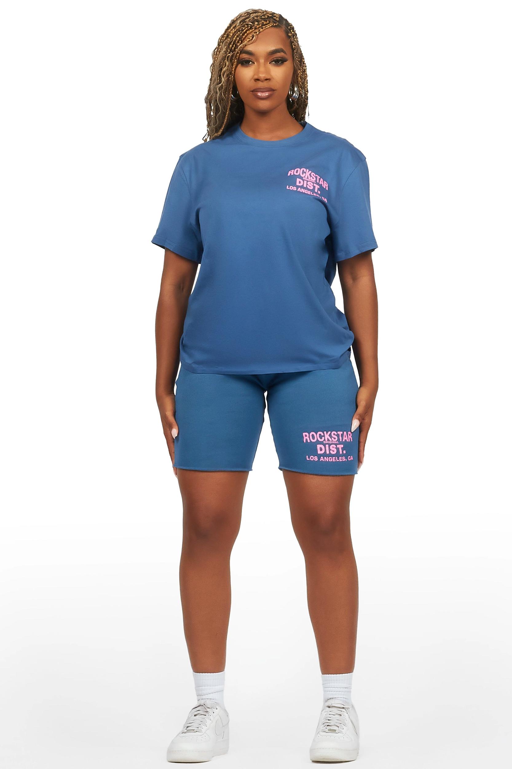 Dalasia Navy T-Shirt Short Set Female Product Image