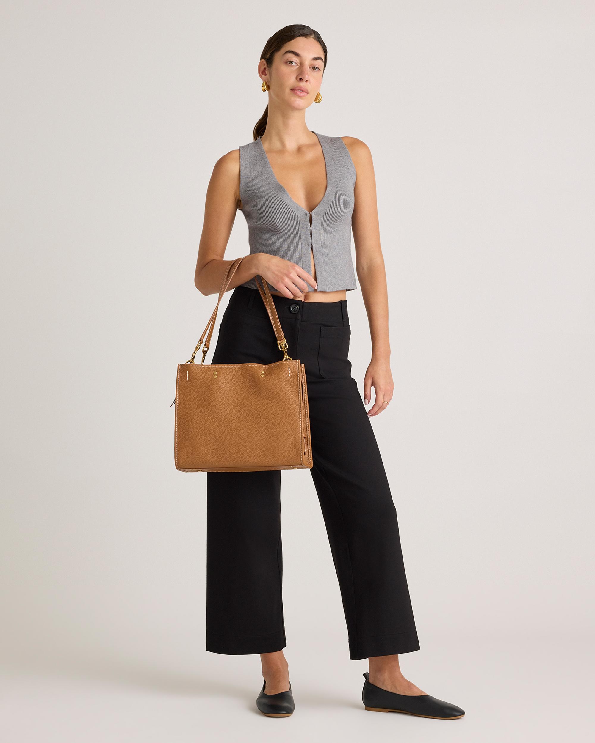 Quince | Women's Italian Leather Medium Convertible Satchel Product Image