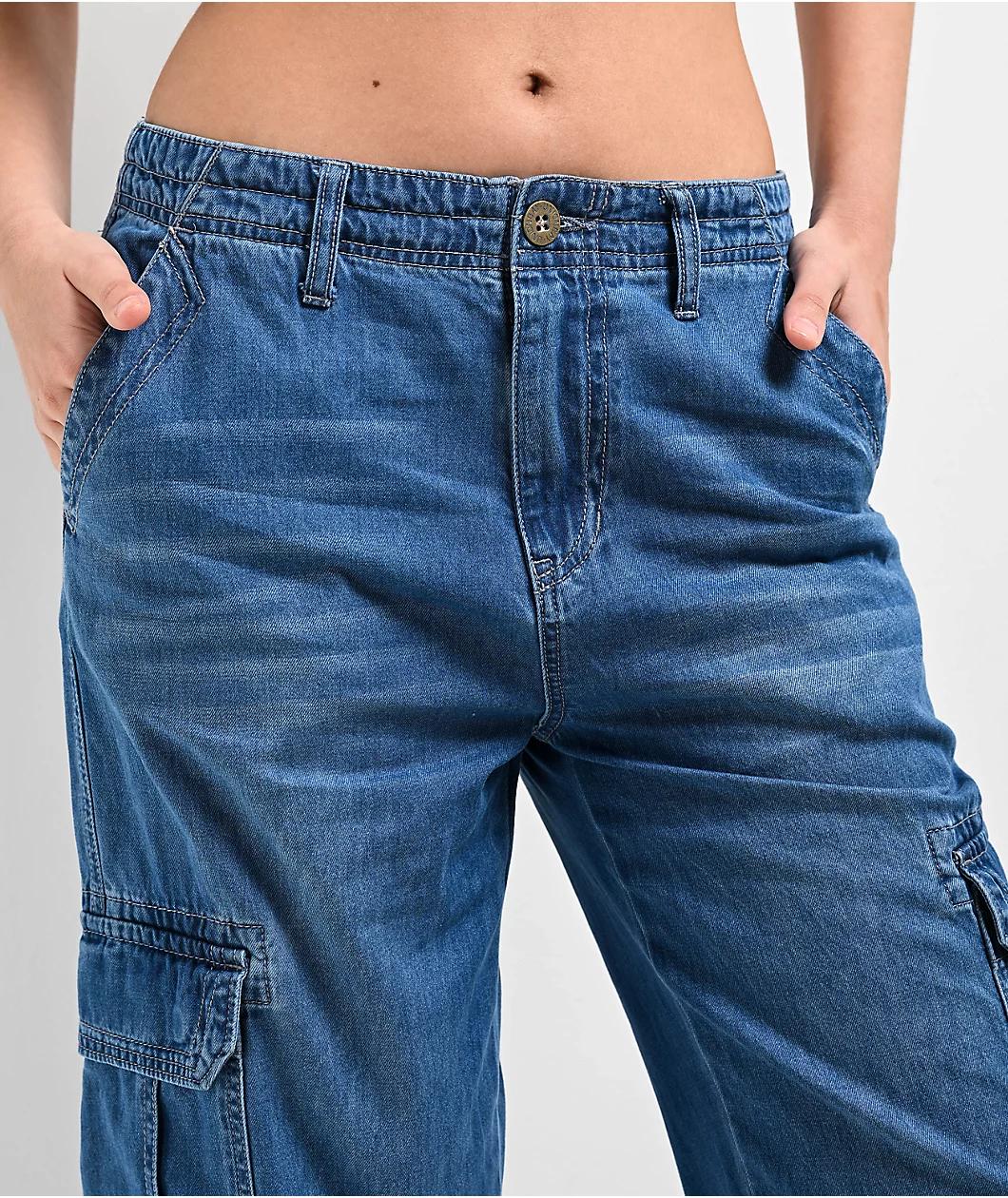 Unionbay Jayde Rigid Denim Cargo Jeans Product Image