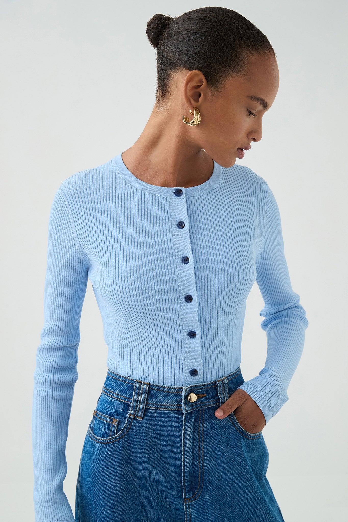 Deia Cropped Knit Cardigan Product Image