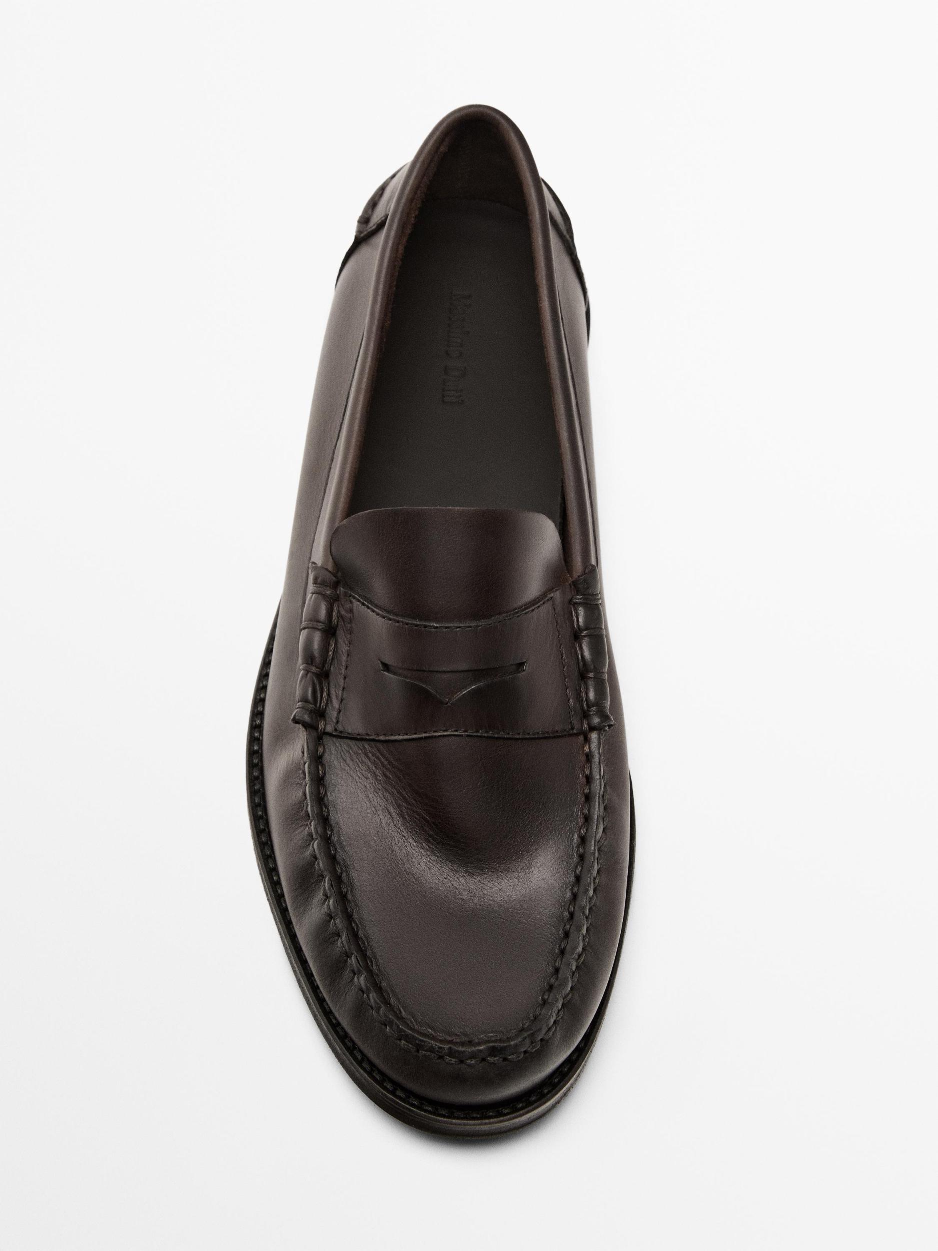 Oiled leather penny strap loafers Product Image