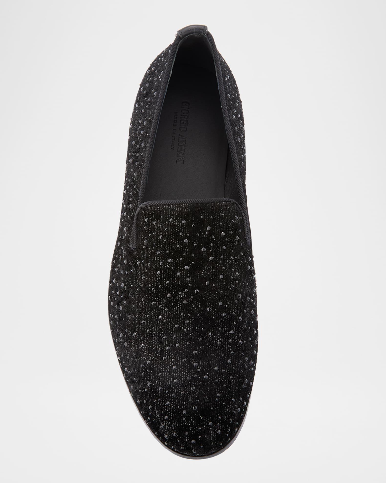 Men's Velvet Studded Loafers Product Image